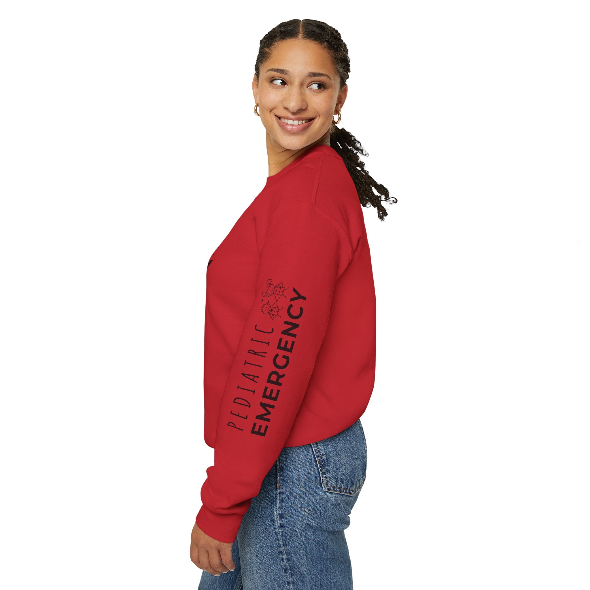 Pediatric Emergency Superhero Crewneck Sweatshirt - Chest & Sleeve