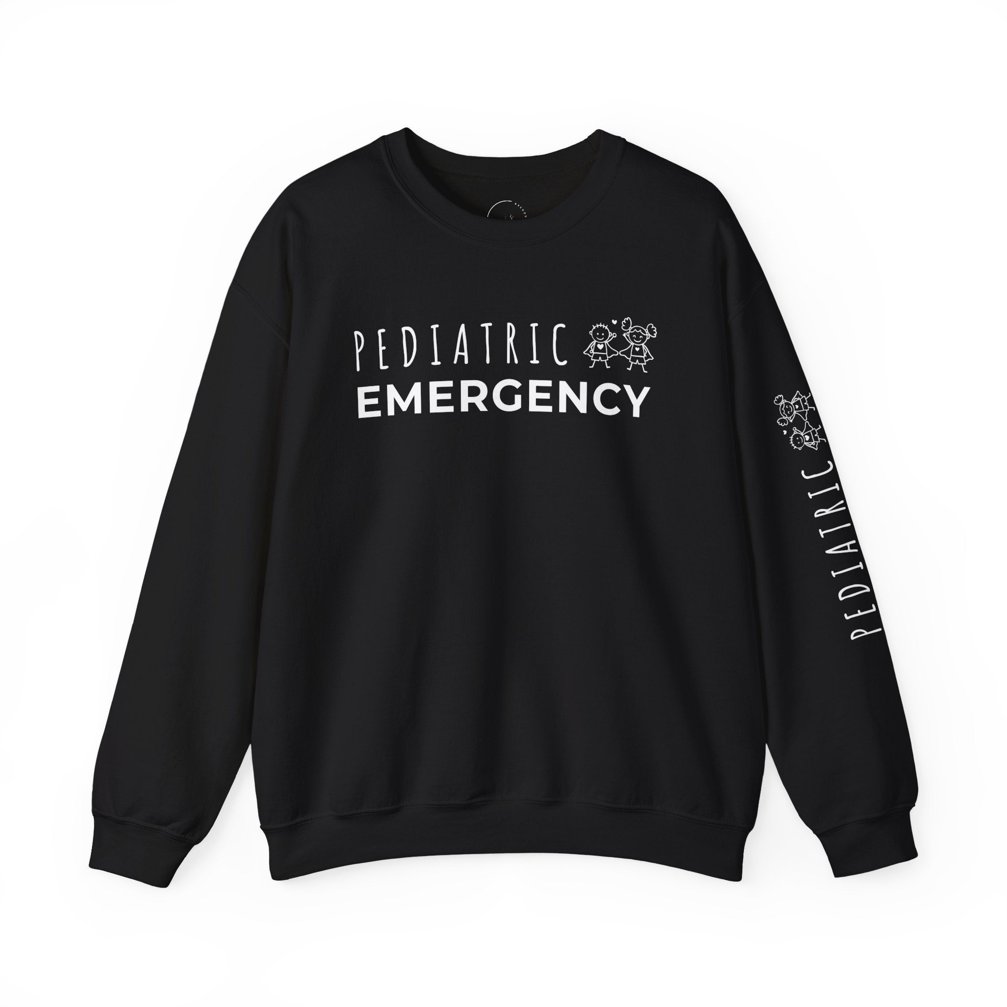 Pediatric Emergency Superhero Crewneck Sweatshirt - Chest & Sleeve