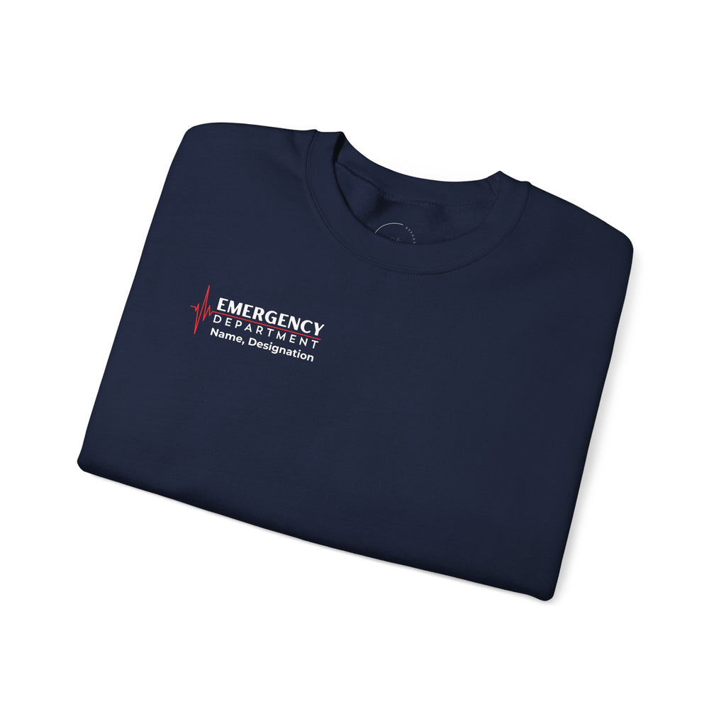 Emergency Department ECG Crewneck Sweatshirt – Right Chest & Sleeve