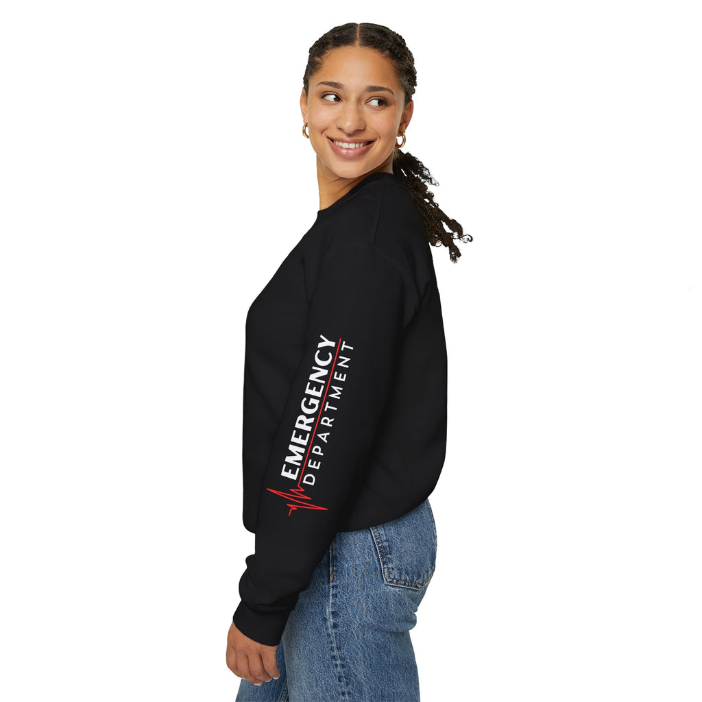 Emergency Department ECG Crewneck Sweatshirt – Right Chest & Sleeve