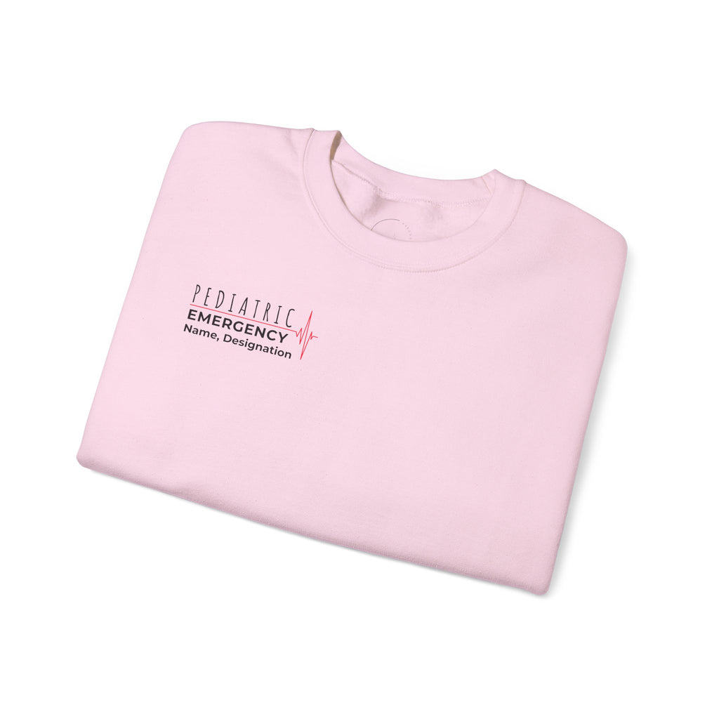 Pediatric Emergency ECG Crewneck Sweatshirt – Right Chest & Sleeve