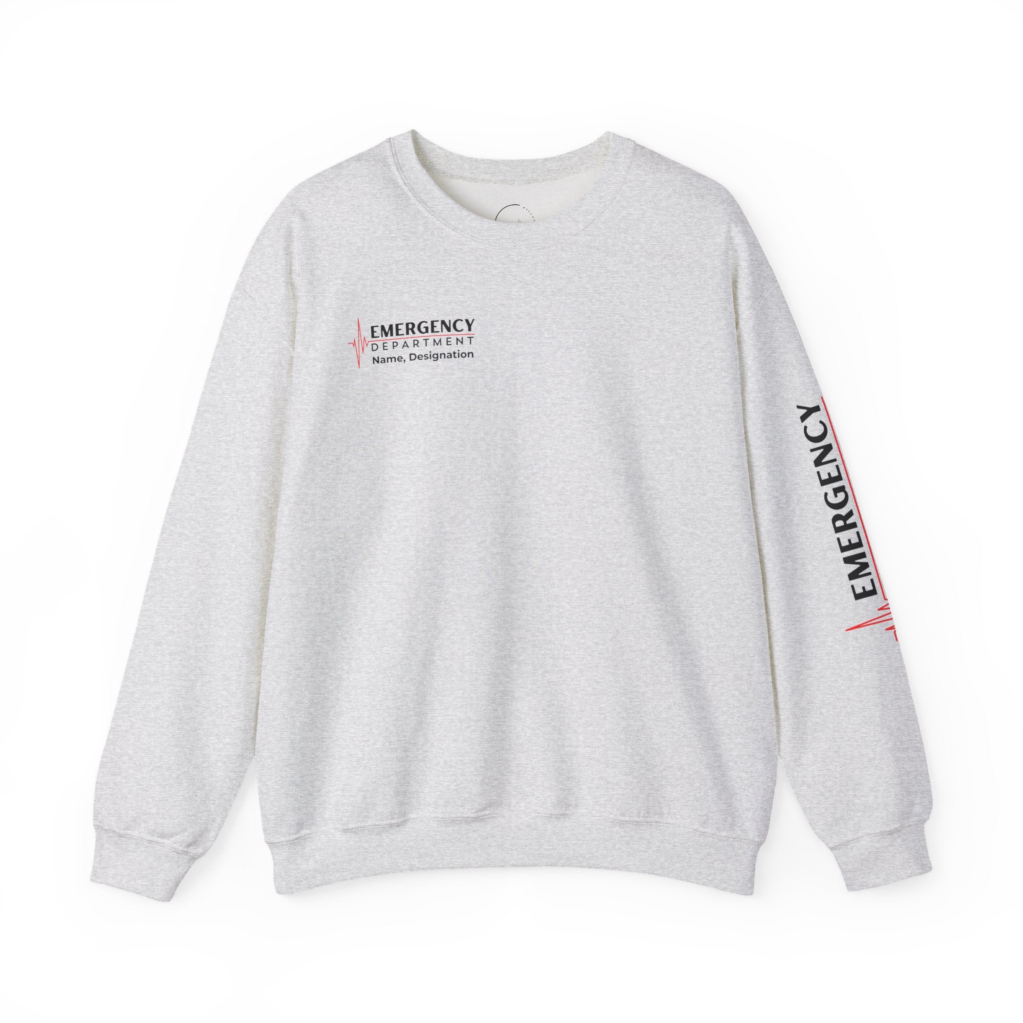 Emergency Department ECG Crewneck Sweatshirt – Right Chest & Sleeve
