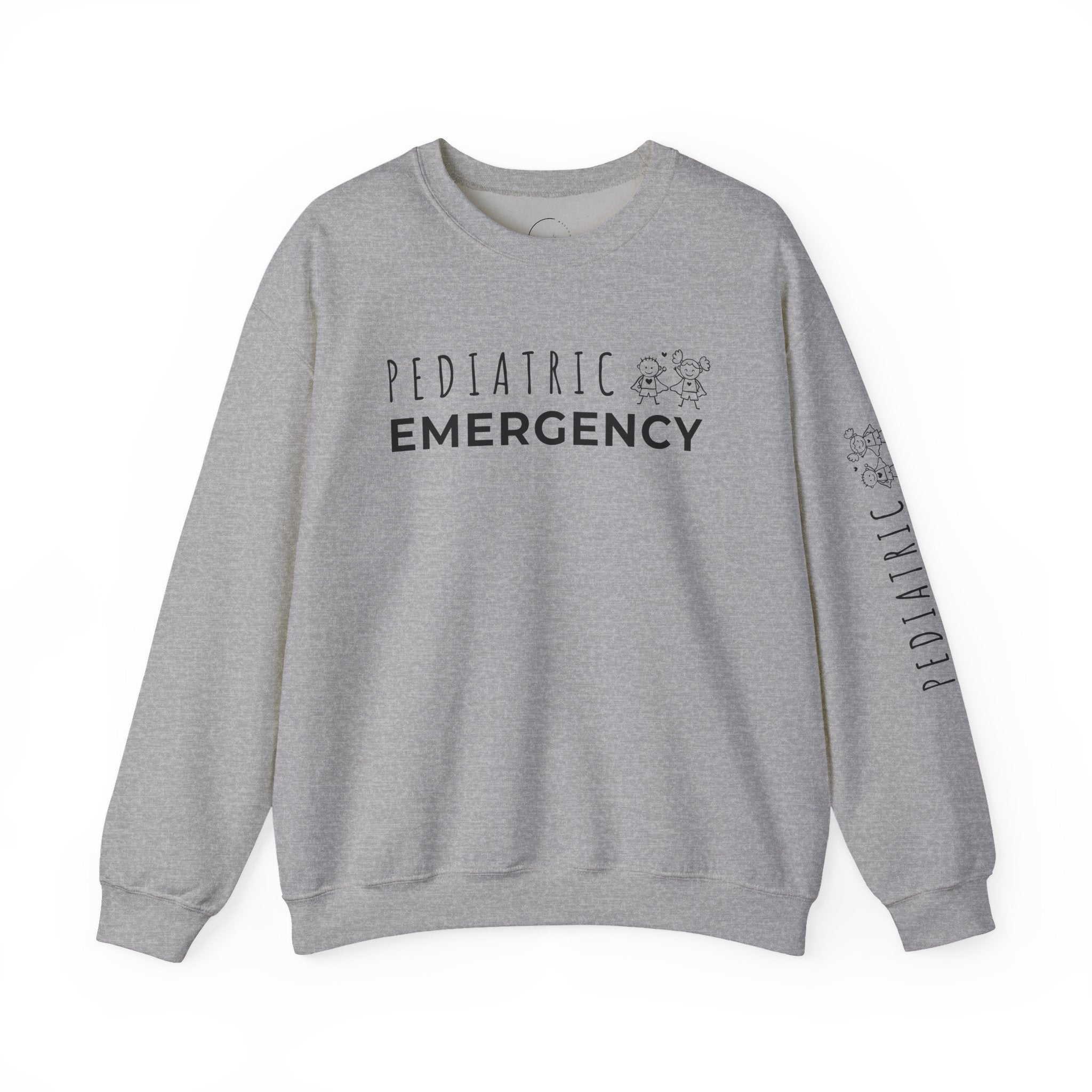 Pediatric Emergency Superhero Crewneck Sweatshirt - Chest & Sleeve