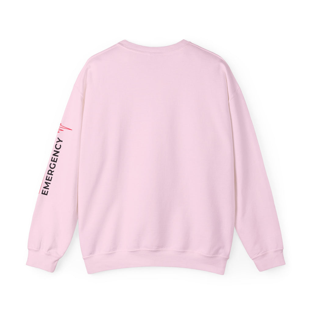 Pediatric Emergency ECG Crewneck Sweatshirt - Chest & Sleeve