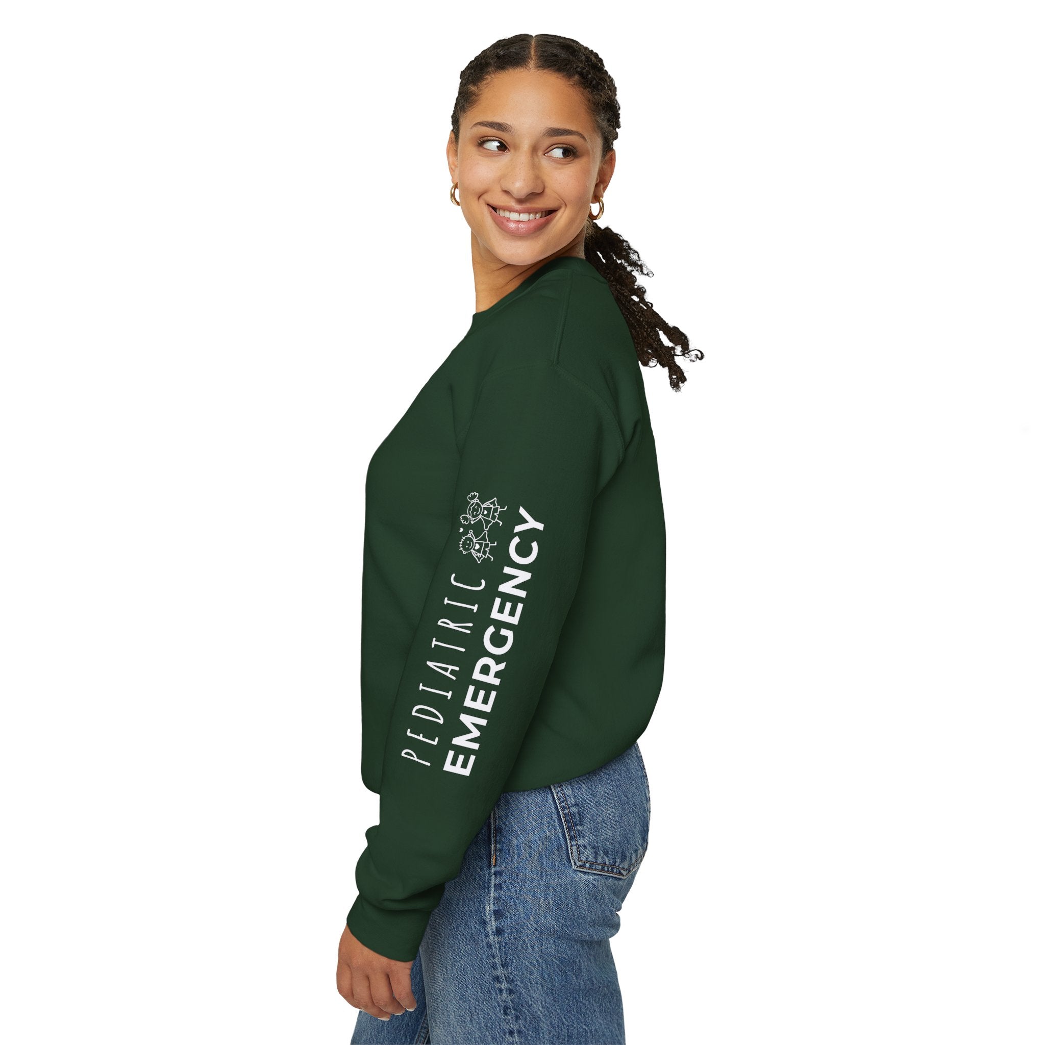 Pediatric Emergency Superhero Crewneck Sweatshirt – Right Chest & Sleeve