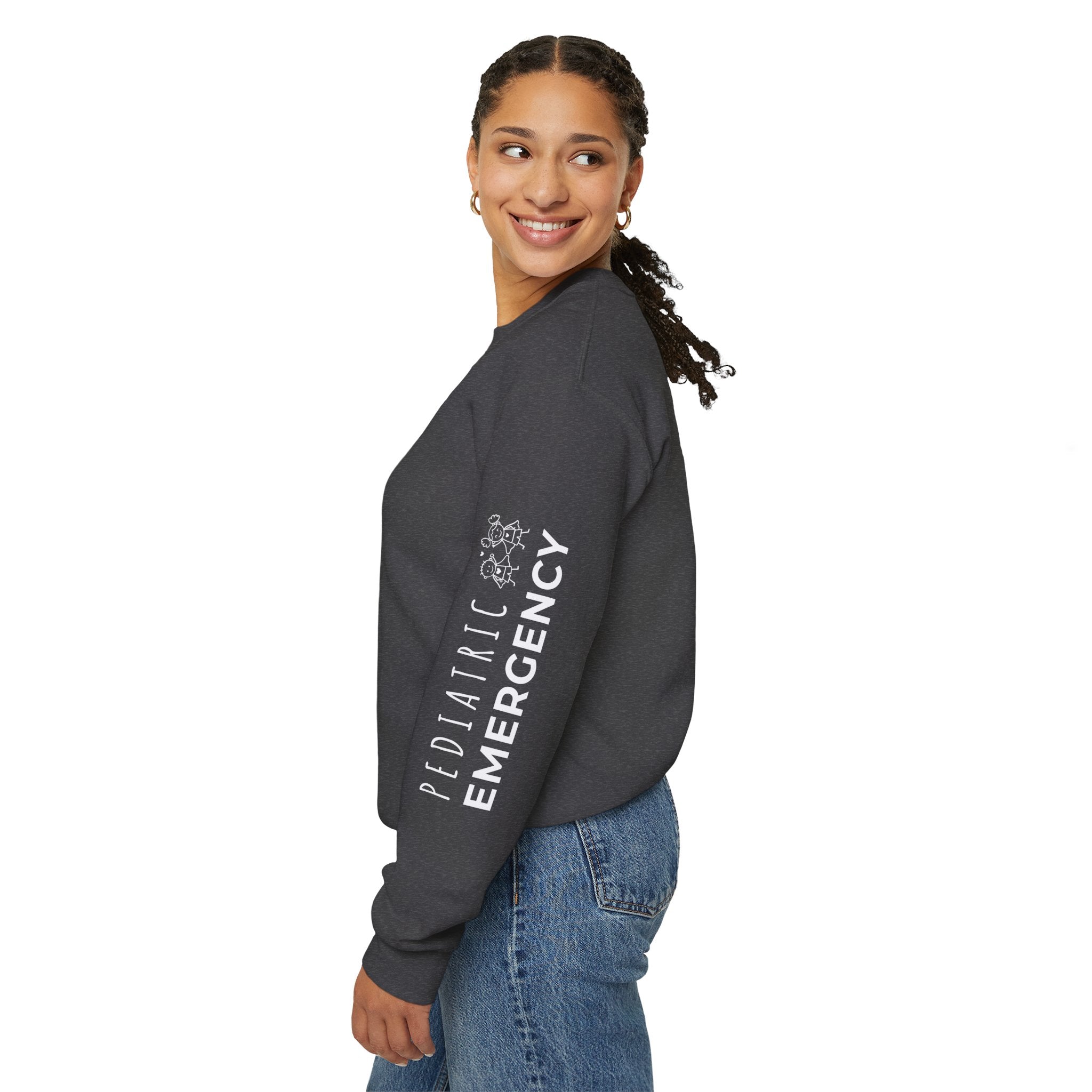 Pediatric Emergency Superhero Crewneck Sweatshirt – Right Chest & Sleeve