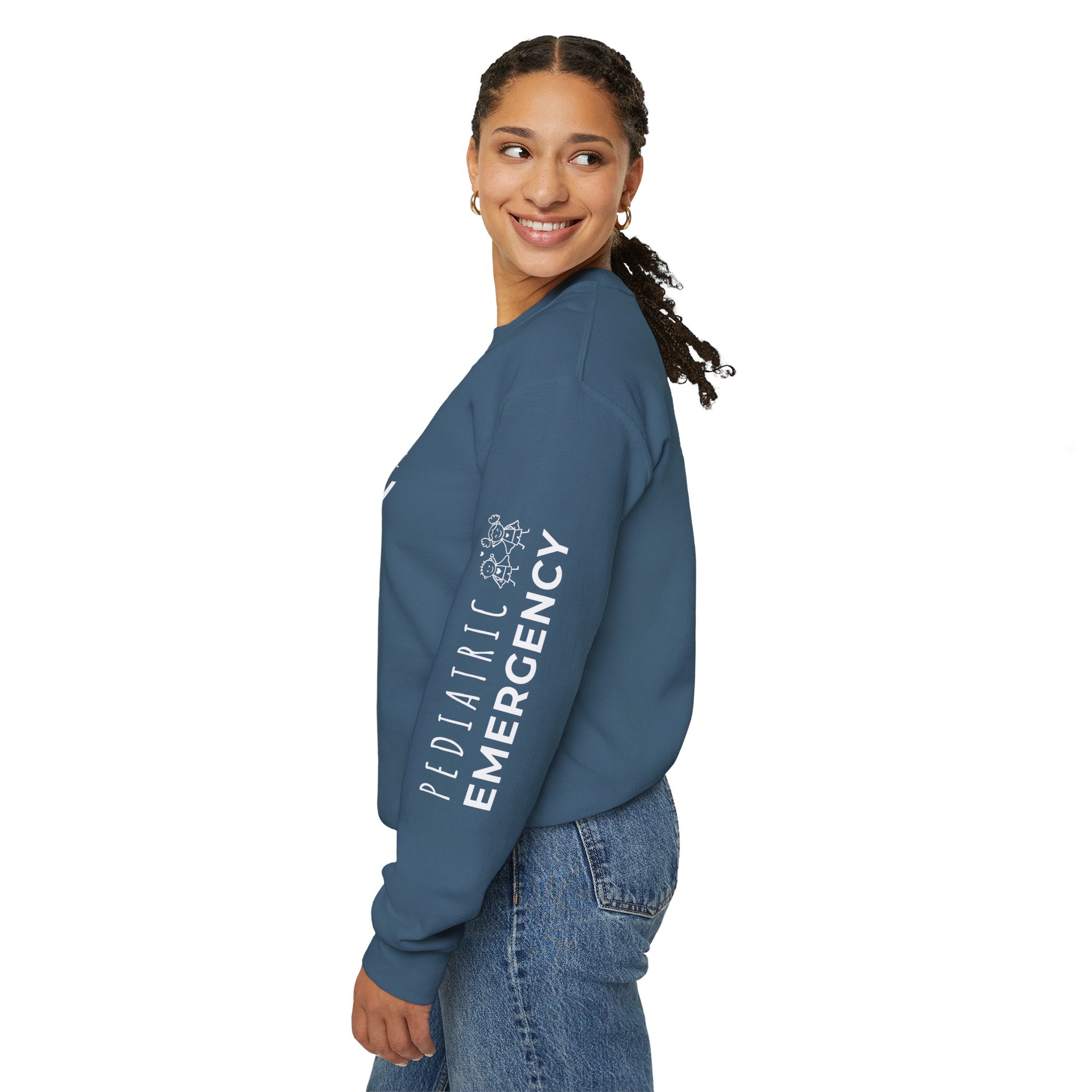 Pediatric Emergency Superhero Crewneck Sweatshirt - Chest & Sleeve
