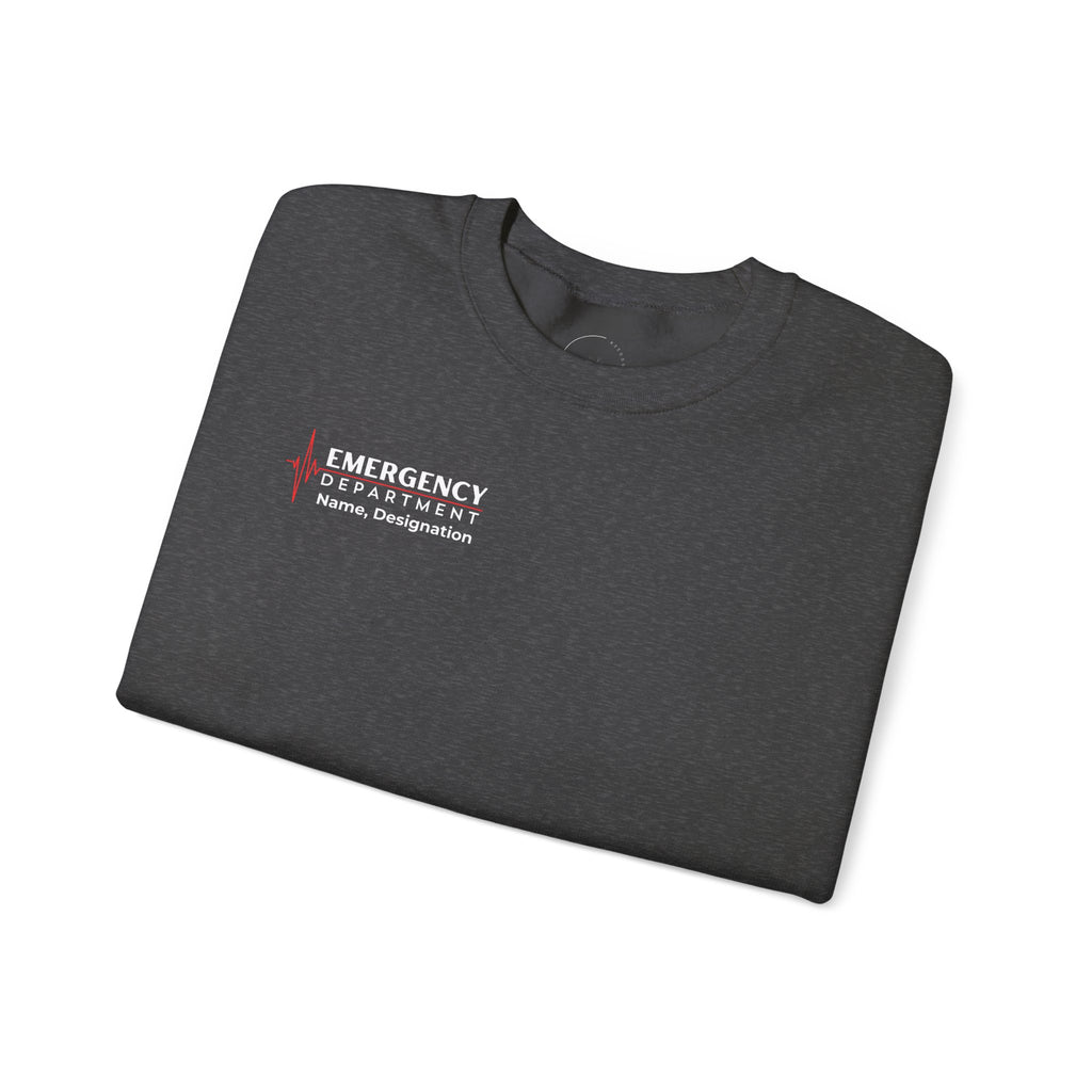 Emergency Department ECG Crewneck Sweatshirt – Right Chest & Sleeve