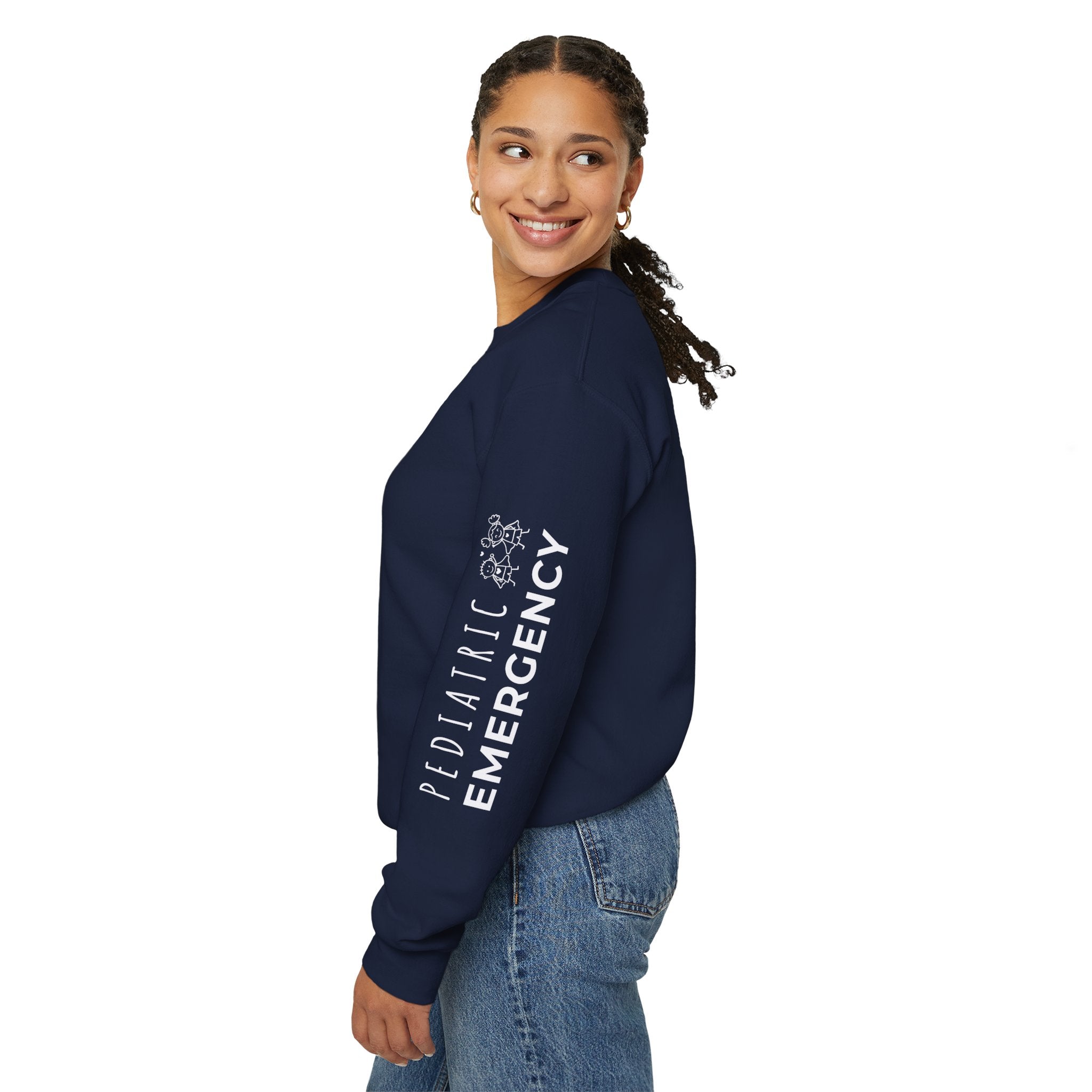 Pediatric Emergency Superhero Crewneck Sweatshirt – Right Chest & Sleeve