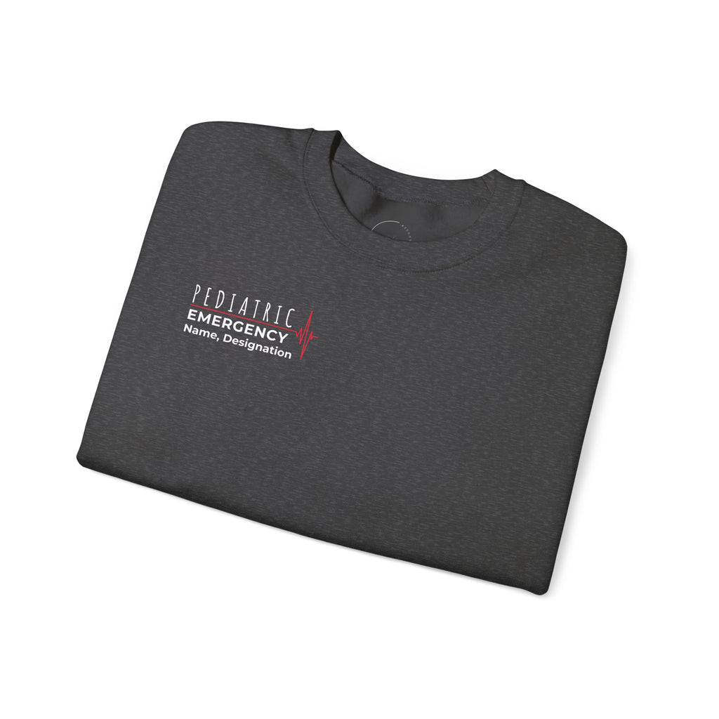 Pediatric Emergency ECG Crewneck Sweatshirt – Right Chest & Sleeve