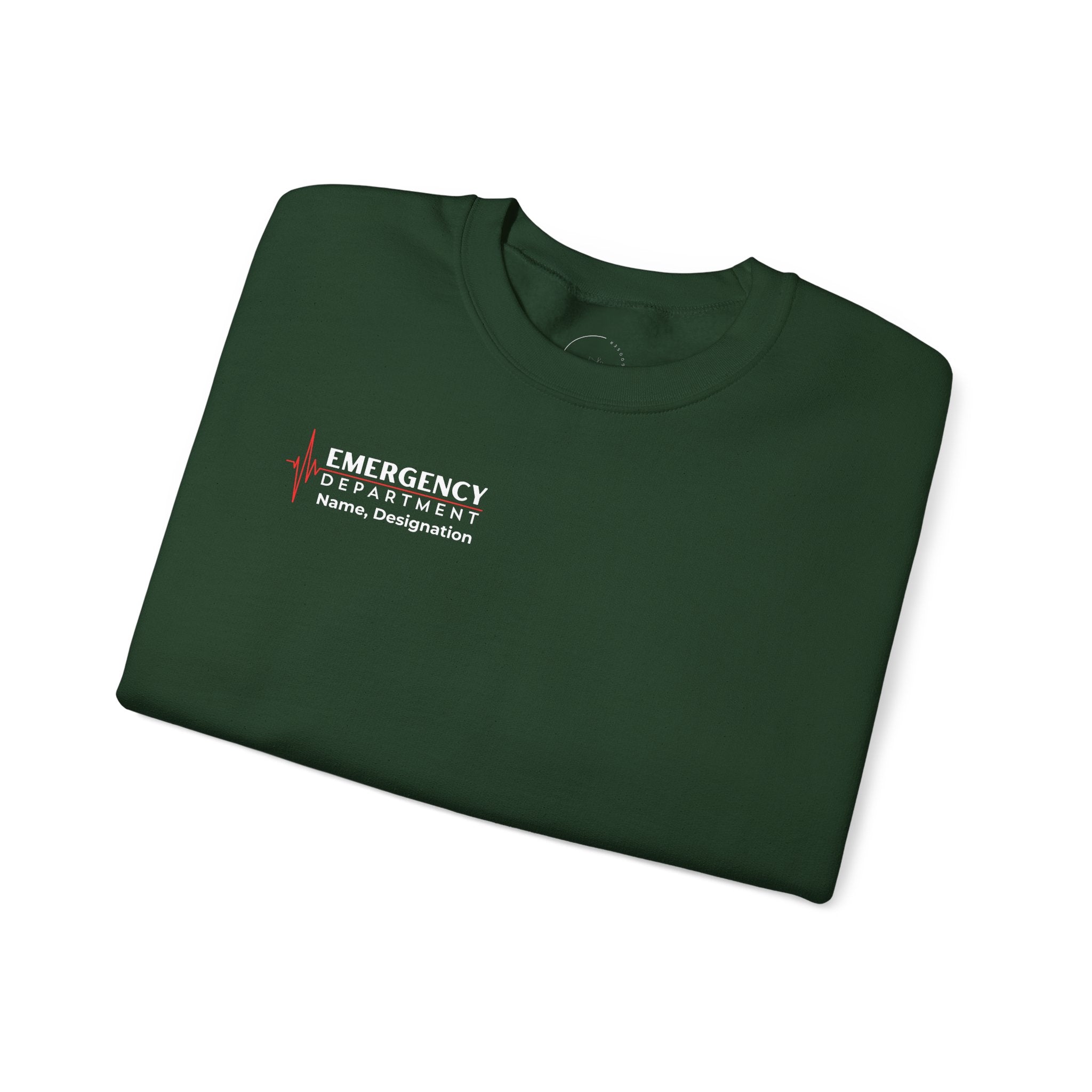Emergency Department ECG Crewneck Sweatshirt – Right Chest & Sleeve