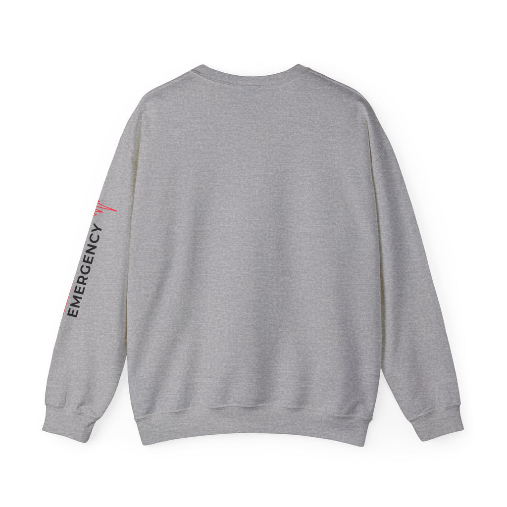Pediatric Emergency ECG Crewneck Sweatshirt - Chest & Sleeve
