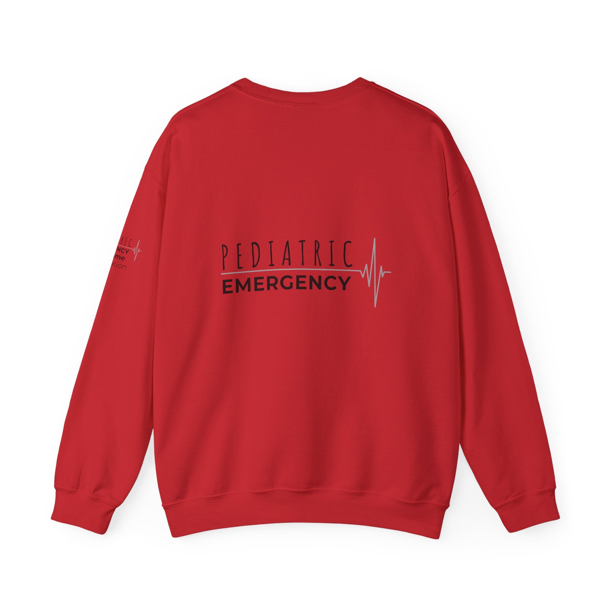Pediatric Emergency ECG Crewneck Sweatshirt – Front + Back & Personalized Sleeve