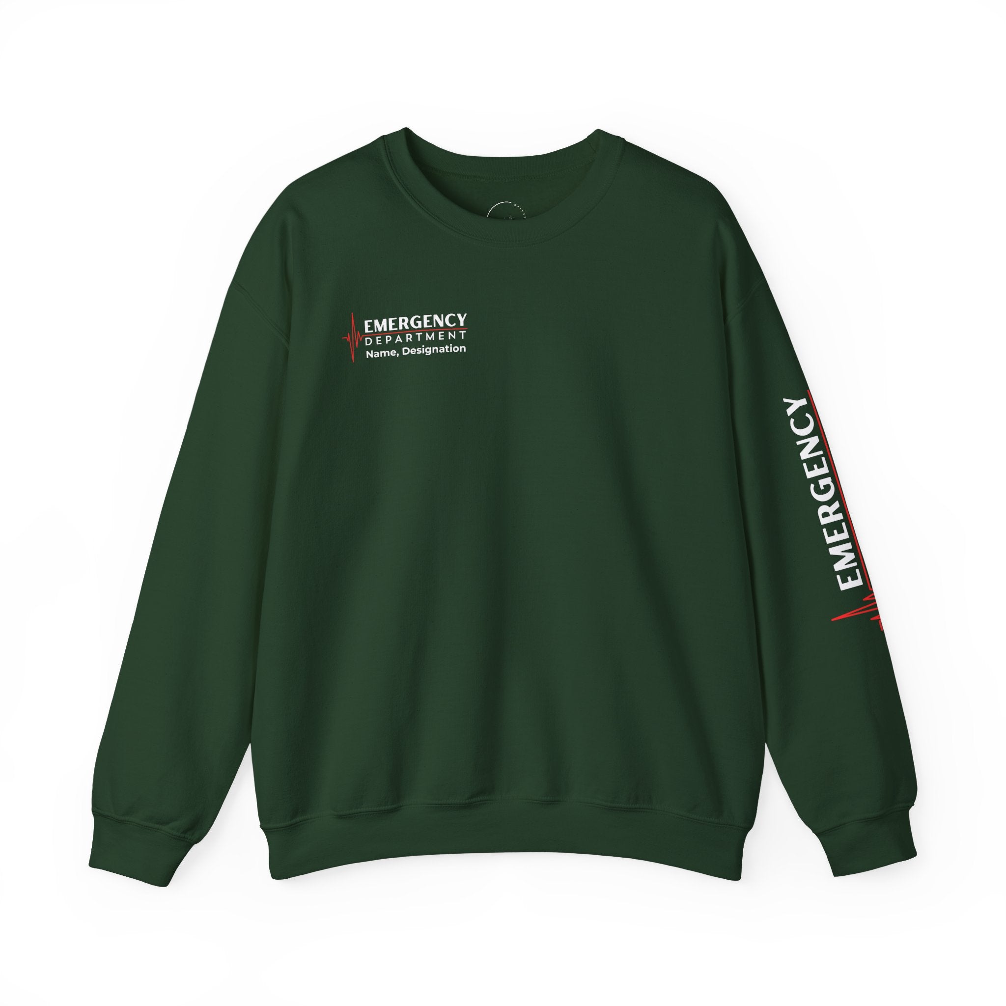 Emergency Department ECG Crewneck Sweatshirt – Right Chest & Sleeve
