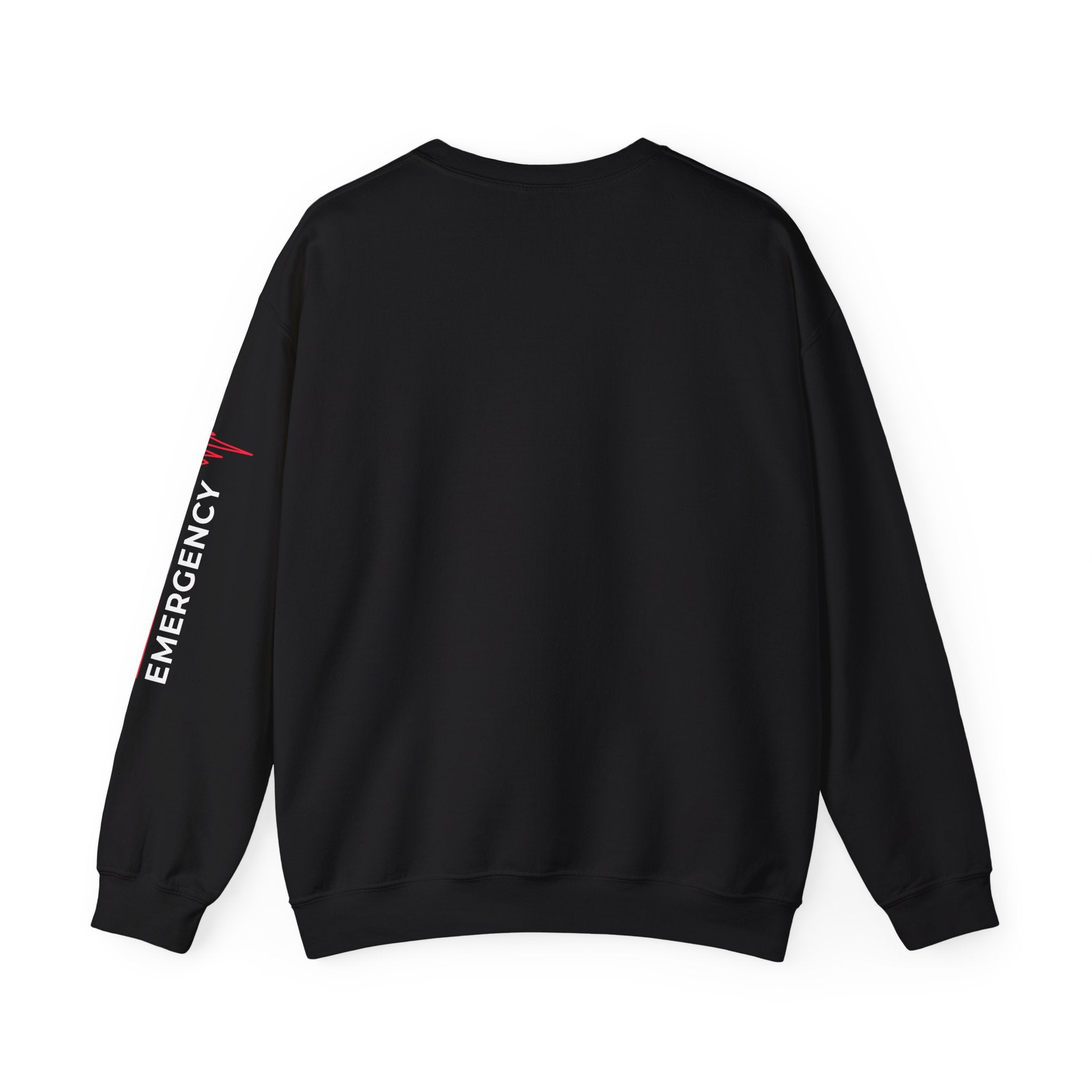 Pediatric Emergency ECG Crewneck Sweatshirt - Chest & Sleeve