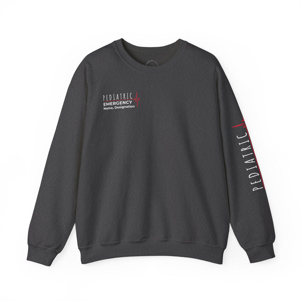 Pediatric Emergency ECG Crewneck Sweatshirt – Right Chest & Sleeve