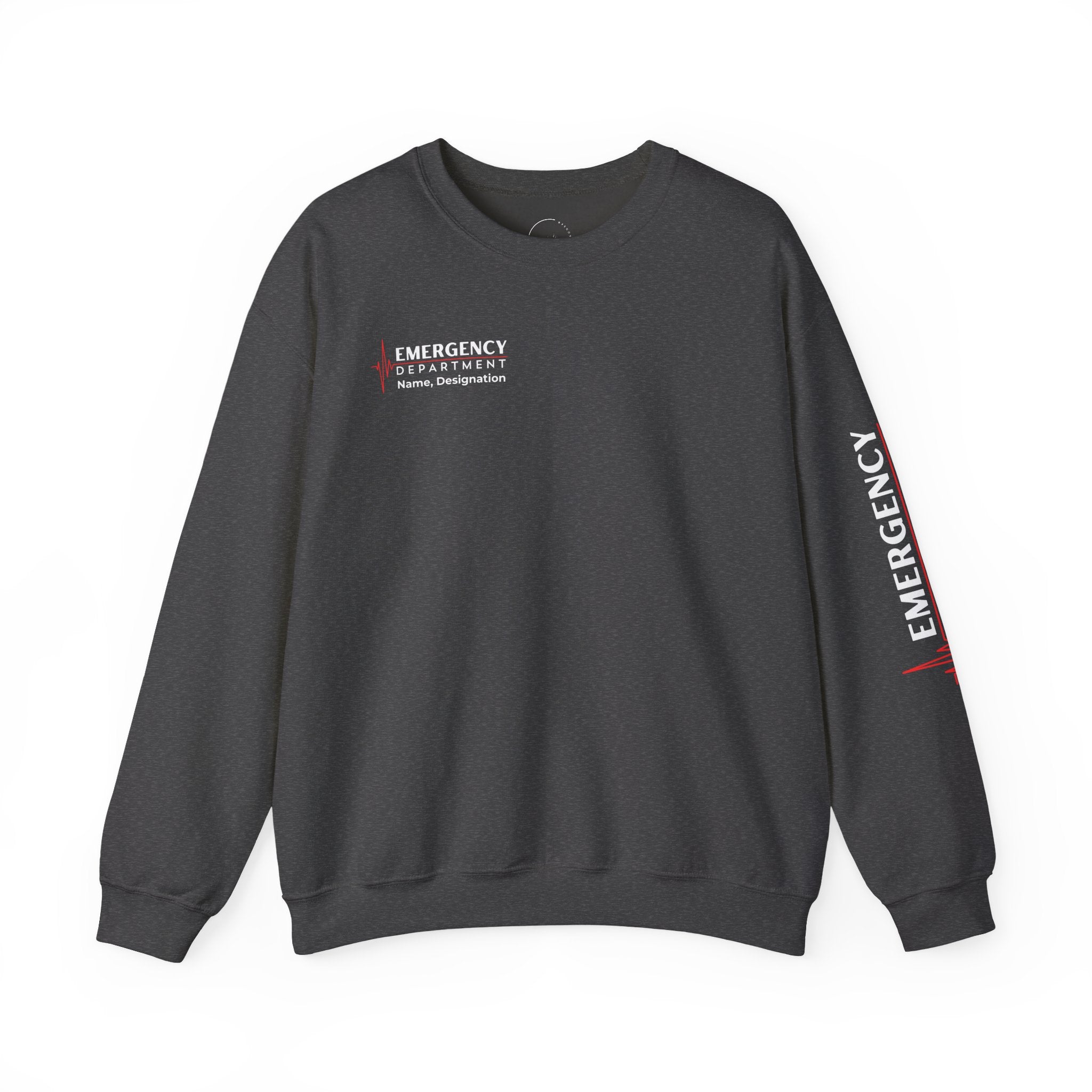 Emergency Department ECG Crewneck Sweatshirt – Right Chest & Sleeve