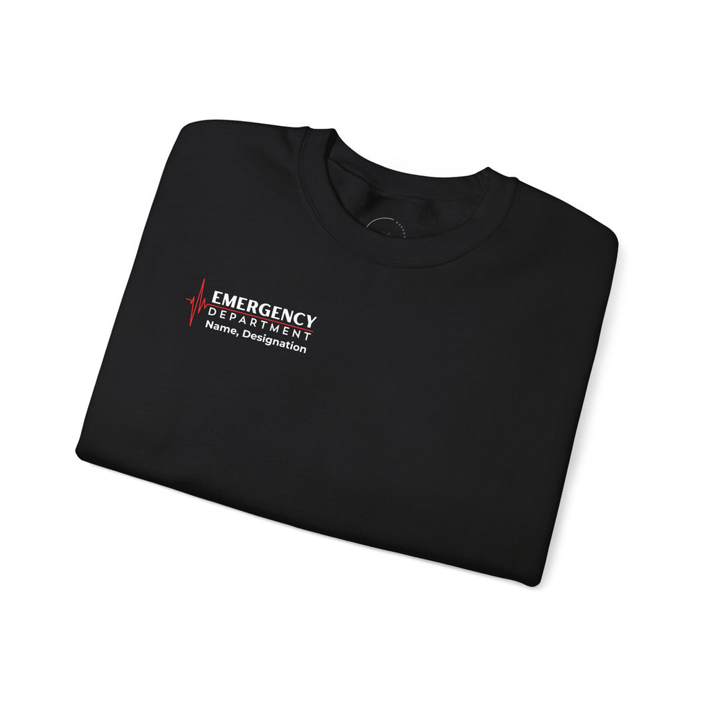 Emergency Department ECG Crewneck Sweatshirt – Right Chest & Sleeve