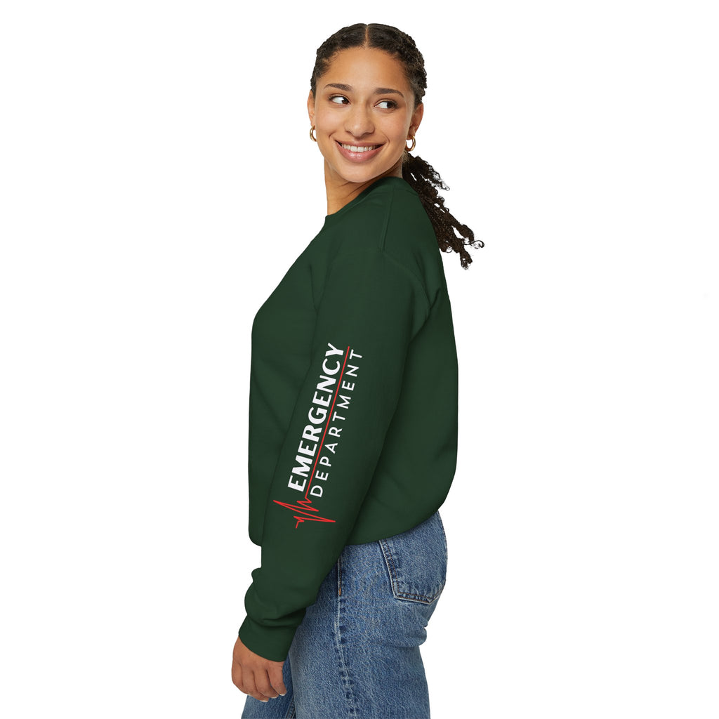 Emergency Department ECG Crewneck Sweatshirt – Right Chest & Sleeve