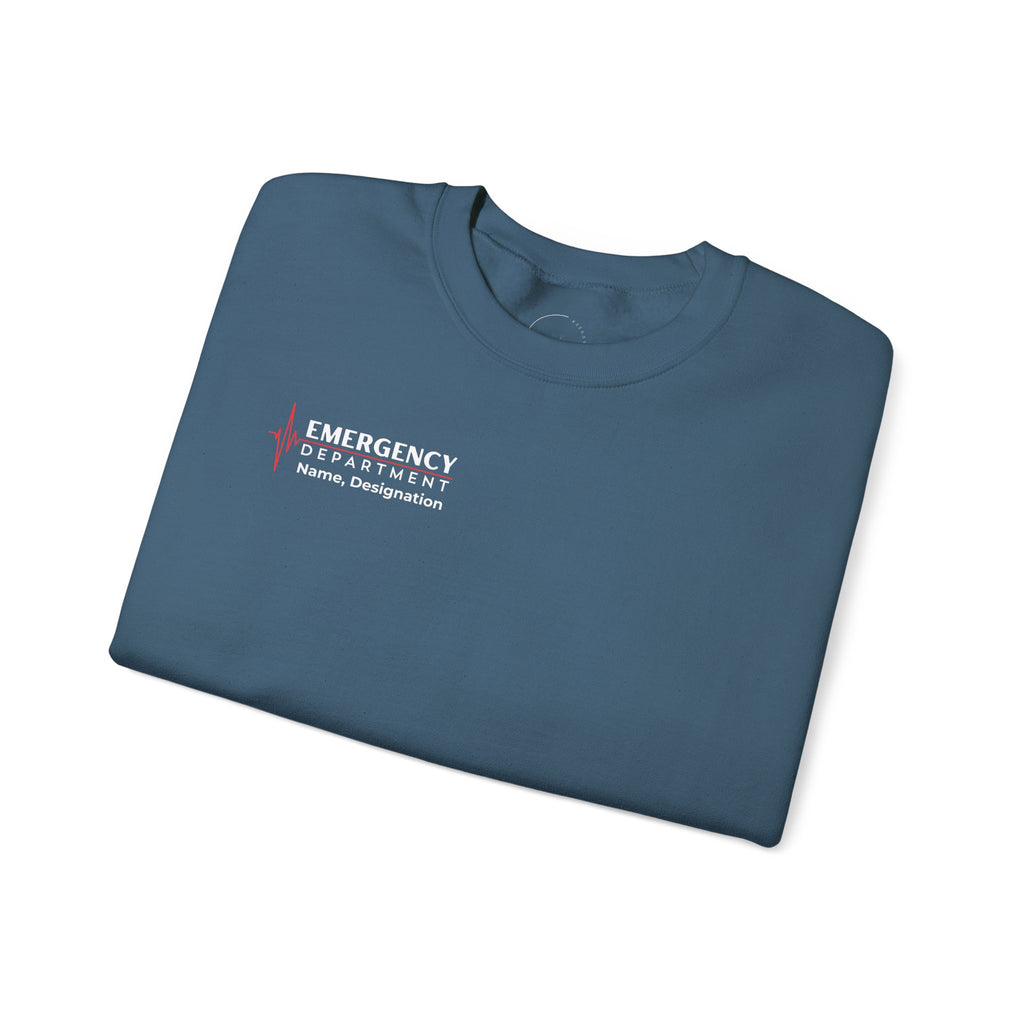 Emergency Department ECG Crewneck Sweatshirt – Right Chest & Sleeve