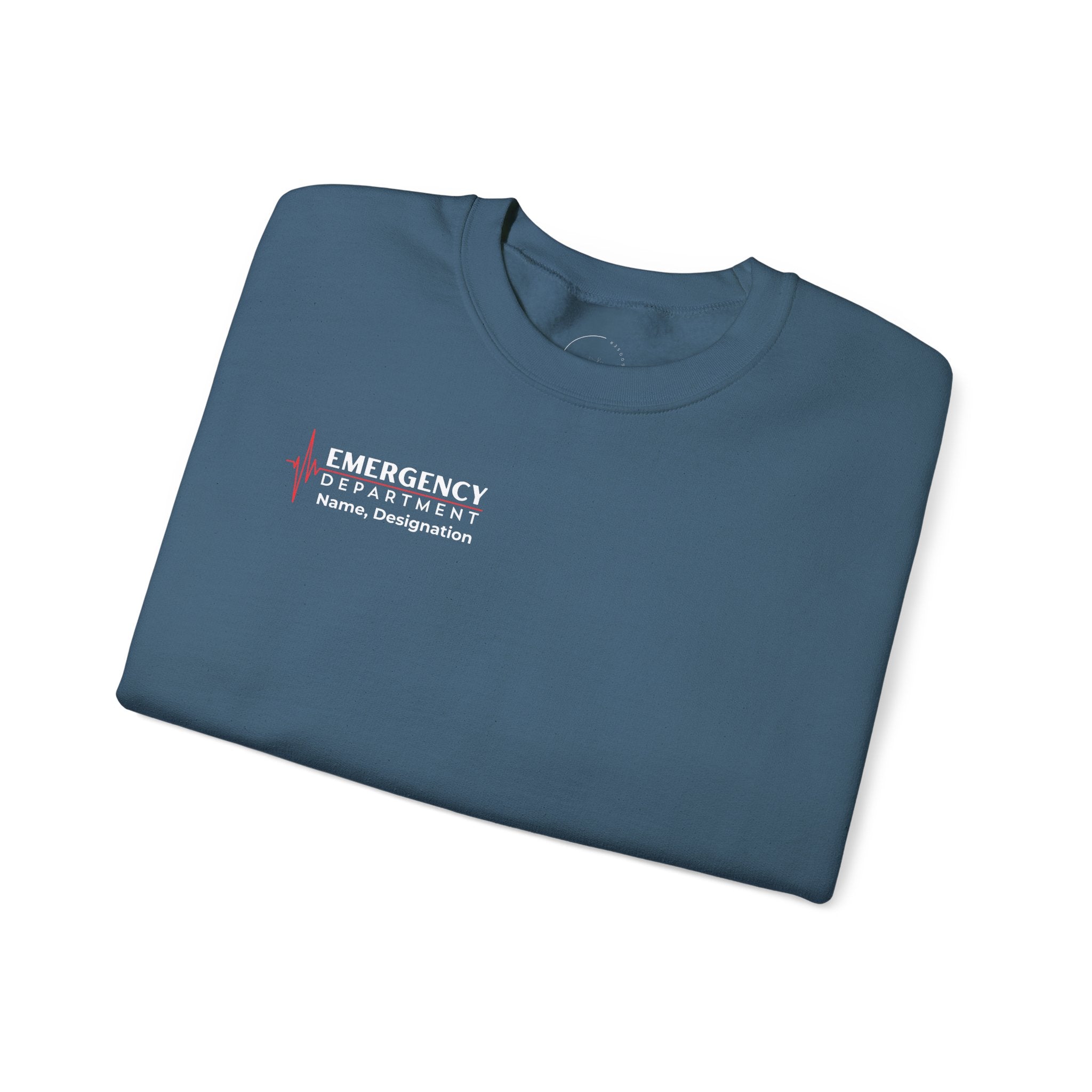 Emergency Department ECG Crewneck Sweatshirt – Right Chest & Sleeve