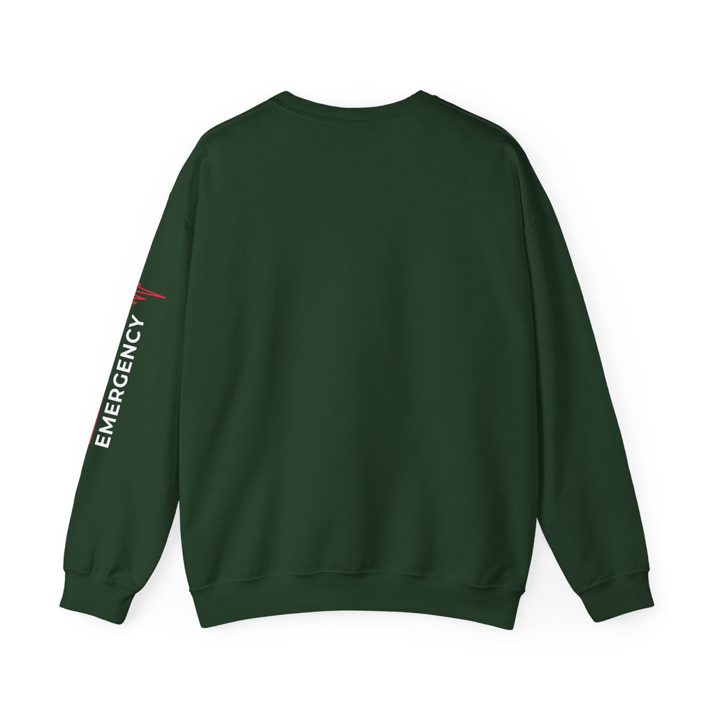 Pediatric Emergency ECG Crewneck Sweatshirt - Chest & Sleeve