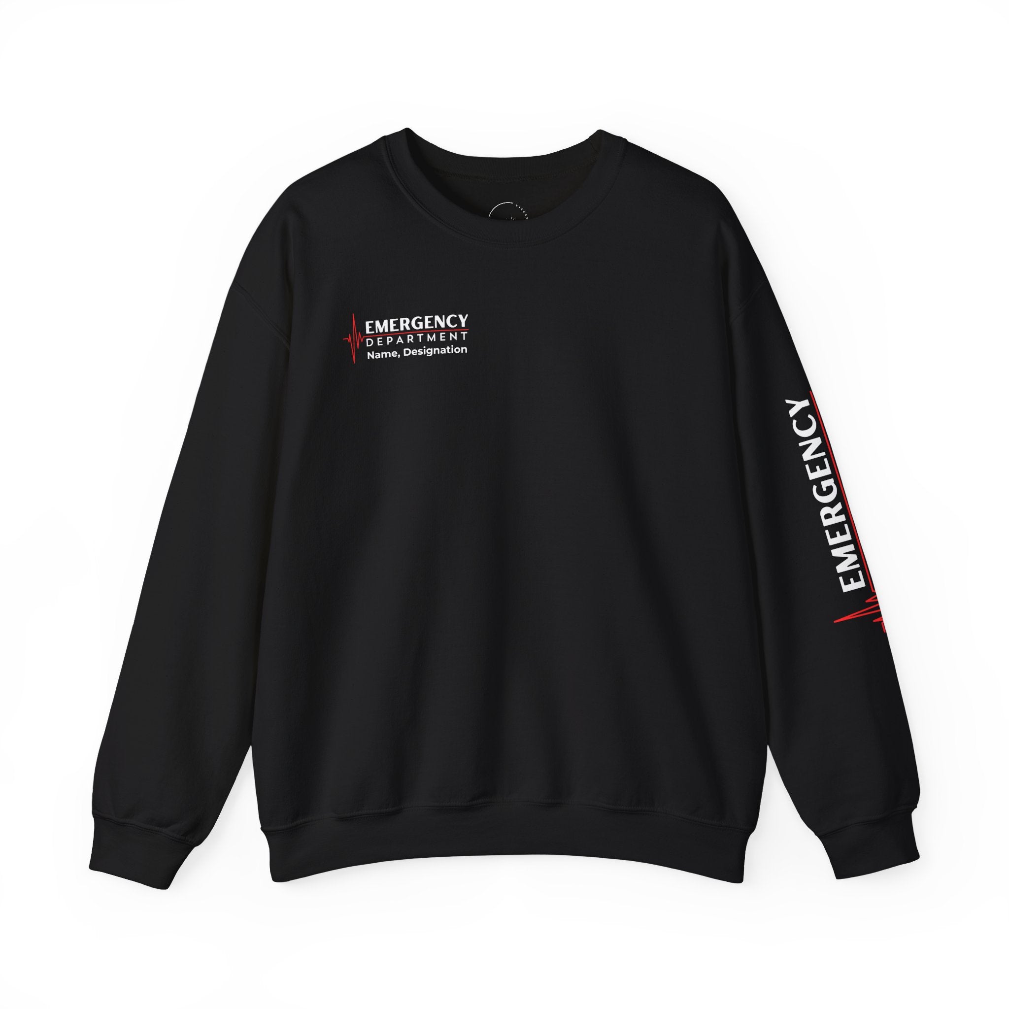 Emergency Department ECG Crewneck Sweatshirt – Right Chest & Sleeve