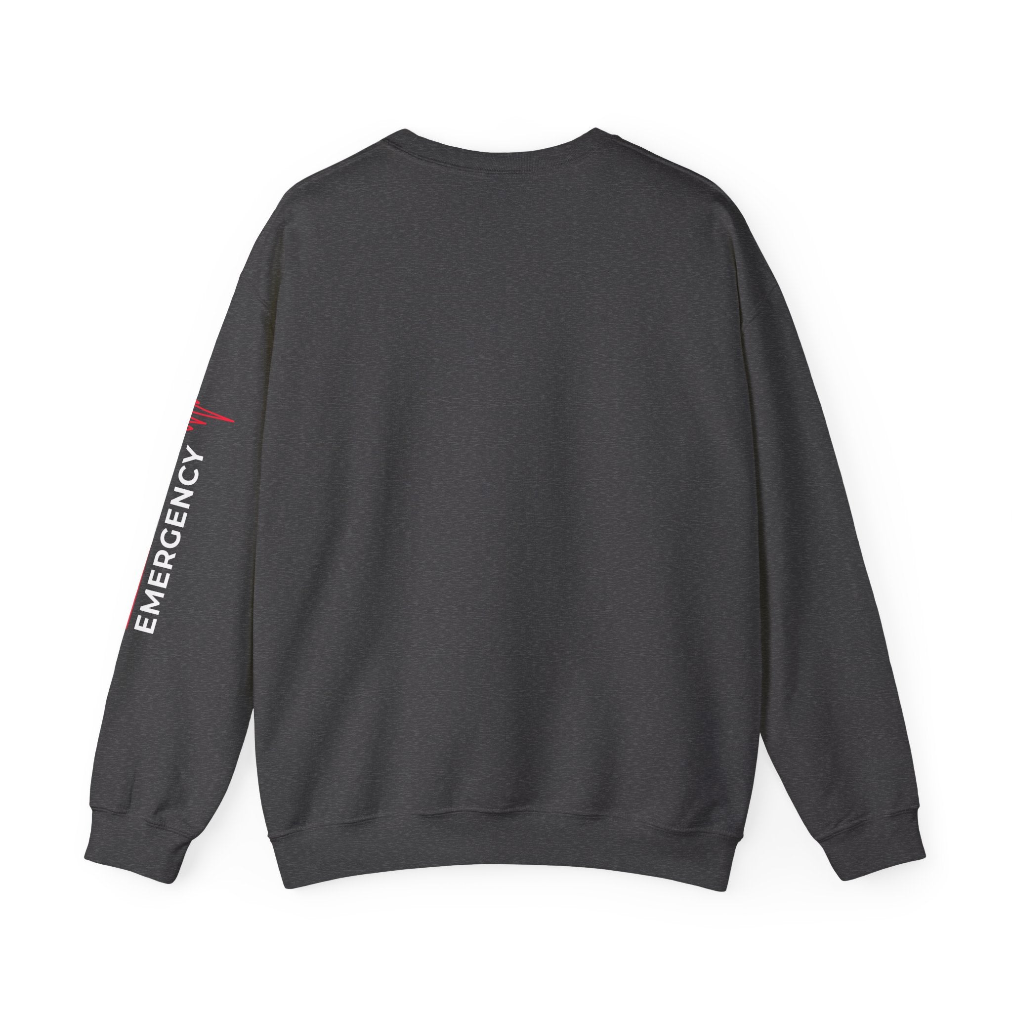 Pediatric Emergency ECG Crewneck Sweatshirt - Chest & Sleeve
