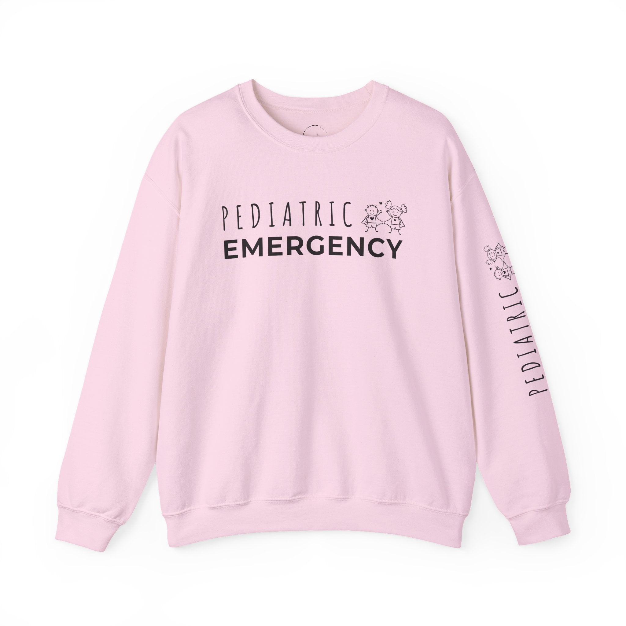 Pediatric Emergency Superhero Crewneck Sweatshirt - Chest & Sleeve