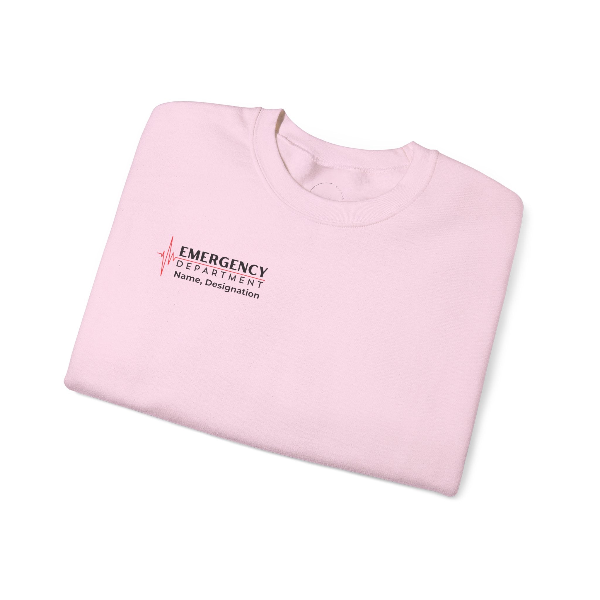 Emergency Department ECG Crewneck Sweatshirt – Right Chest & Sleeve