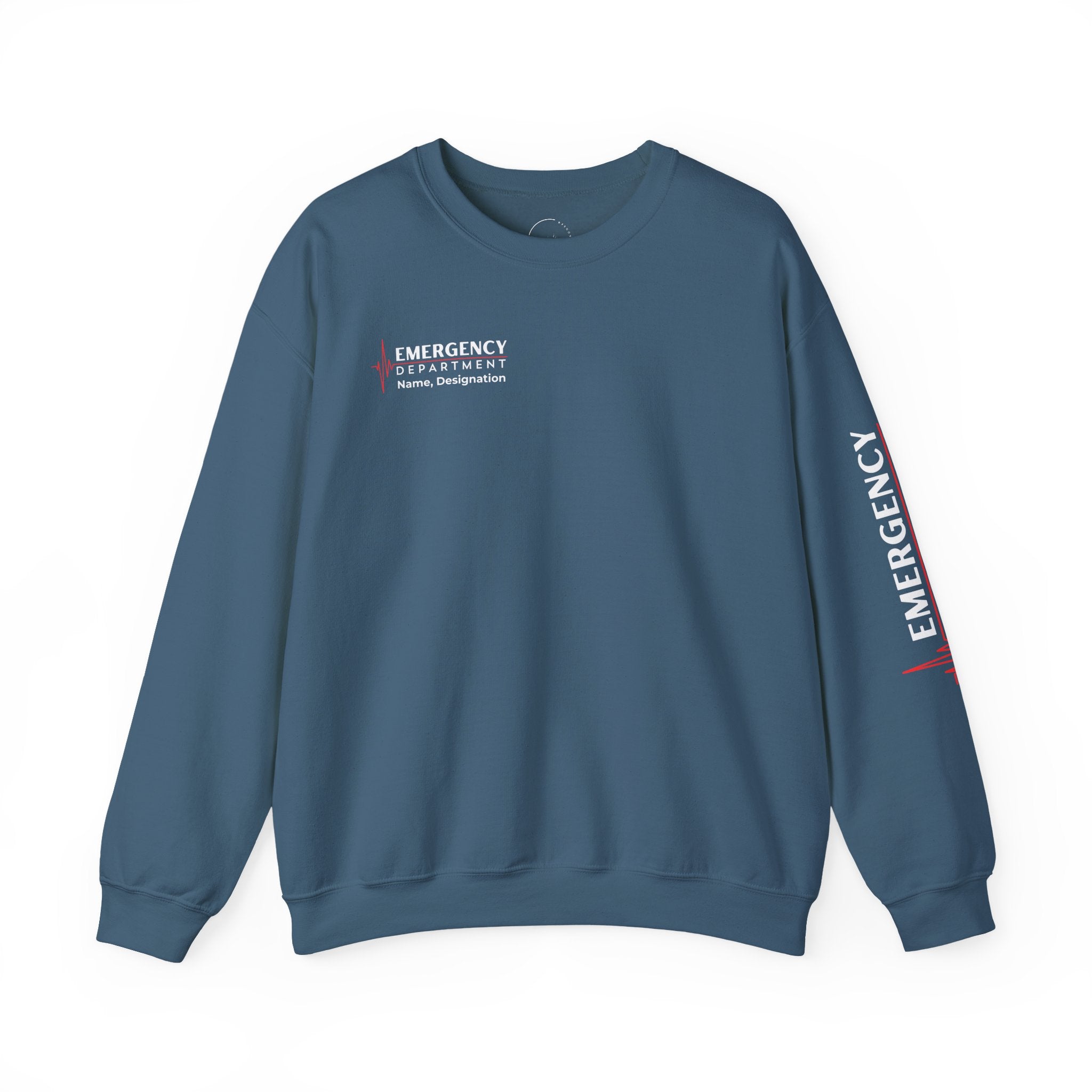 Emergency Department ECG Crewneck Sweatshirt – Right Chest & Sleeve