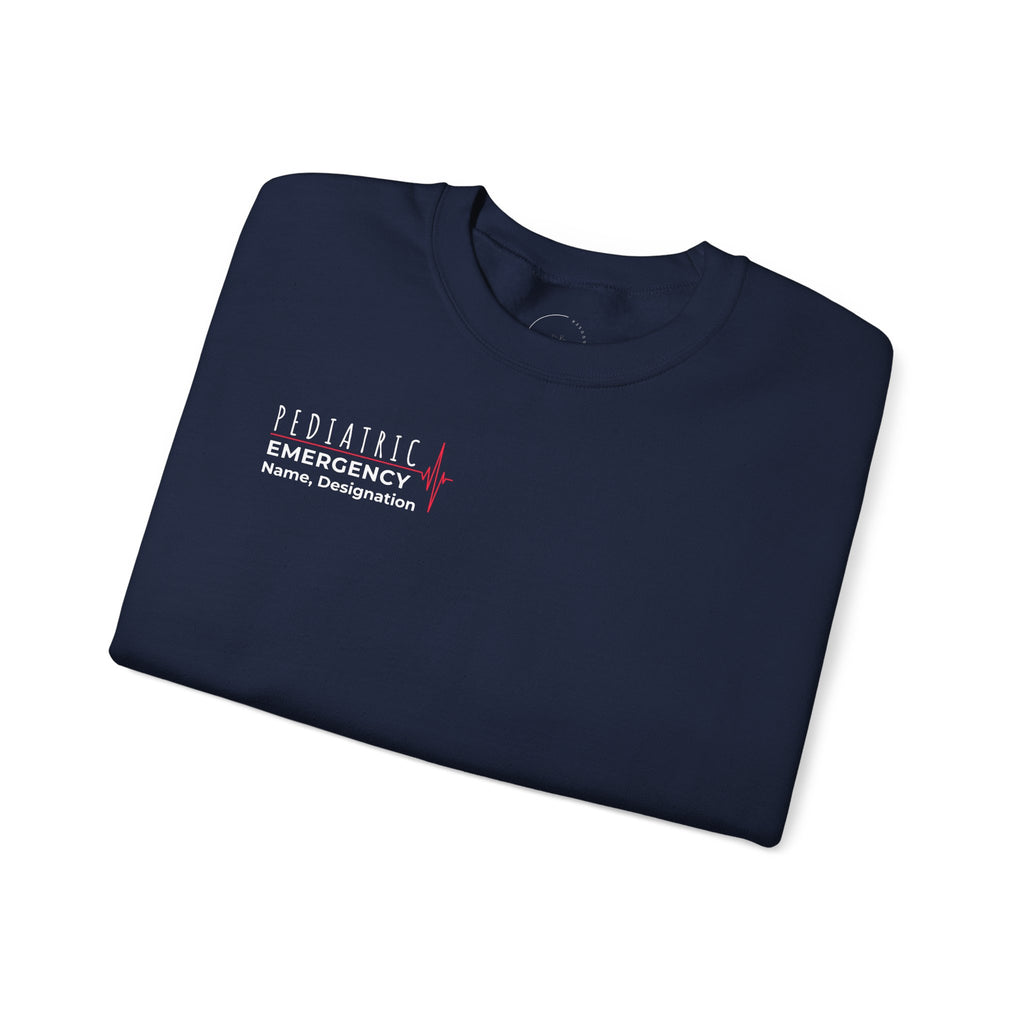 Pediatric Emergency ECG Crewneck Sweatshirt – Right Chest & Sleeve