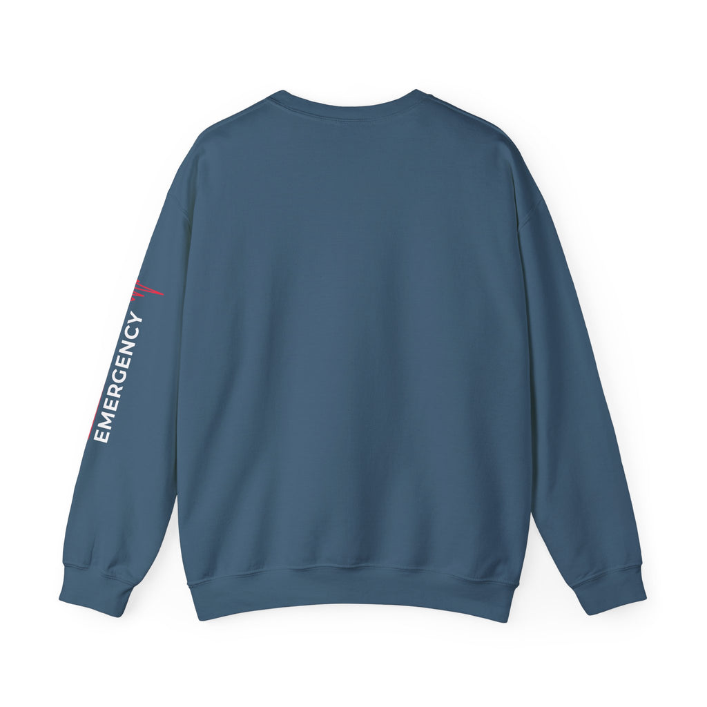 Pediatric Emergency ECG Crewneck Sweatshirt - Chest & Sleeve