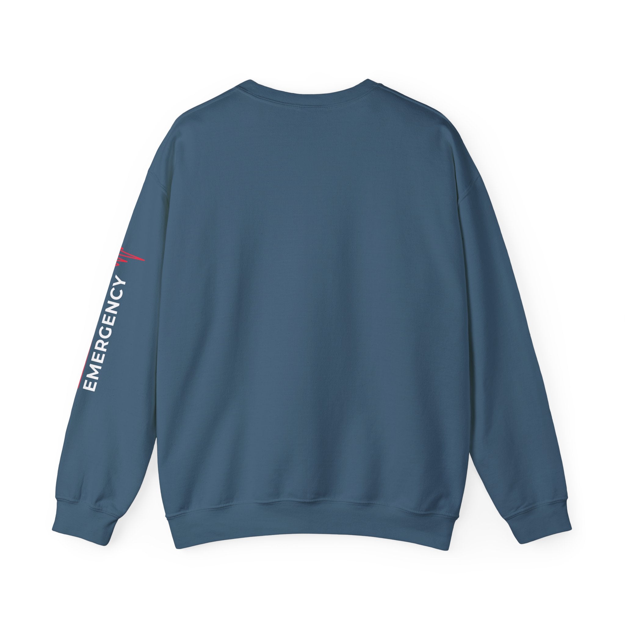 Pediatric Emergency ECG Crewneck Sweatshirt - Chest & Sleeve