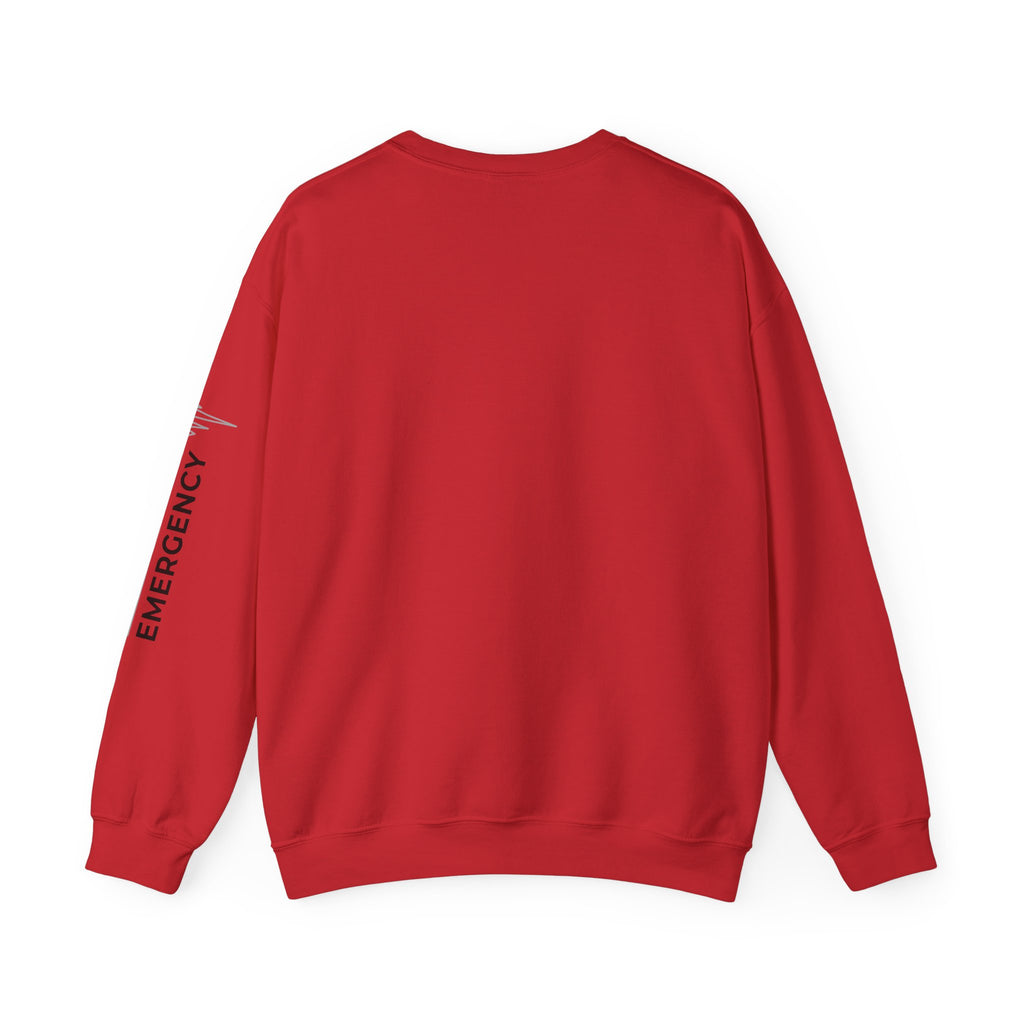 Pediatric Emergency ECG Crewneck Sweatshirt - Chest & Sleeve
