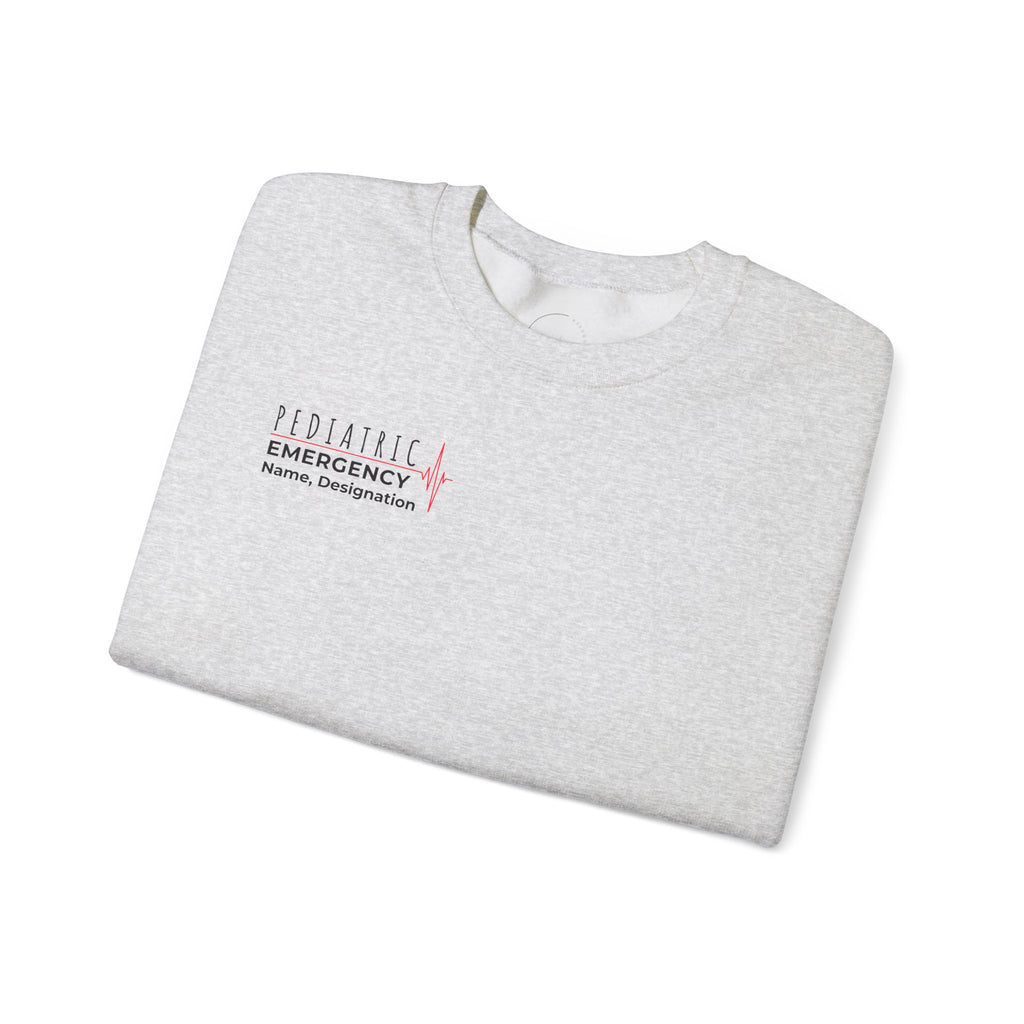 Pediatric Emergency ECG Crewneck Sweatshirt – Right Chest & Sleeve
