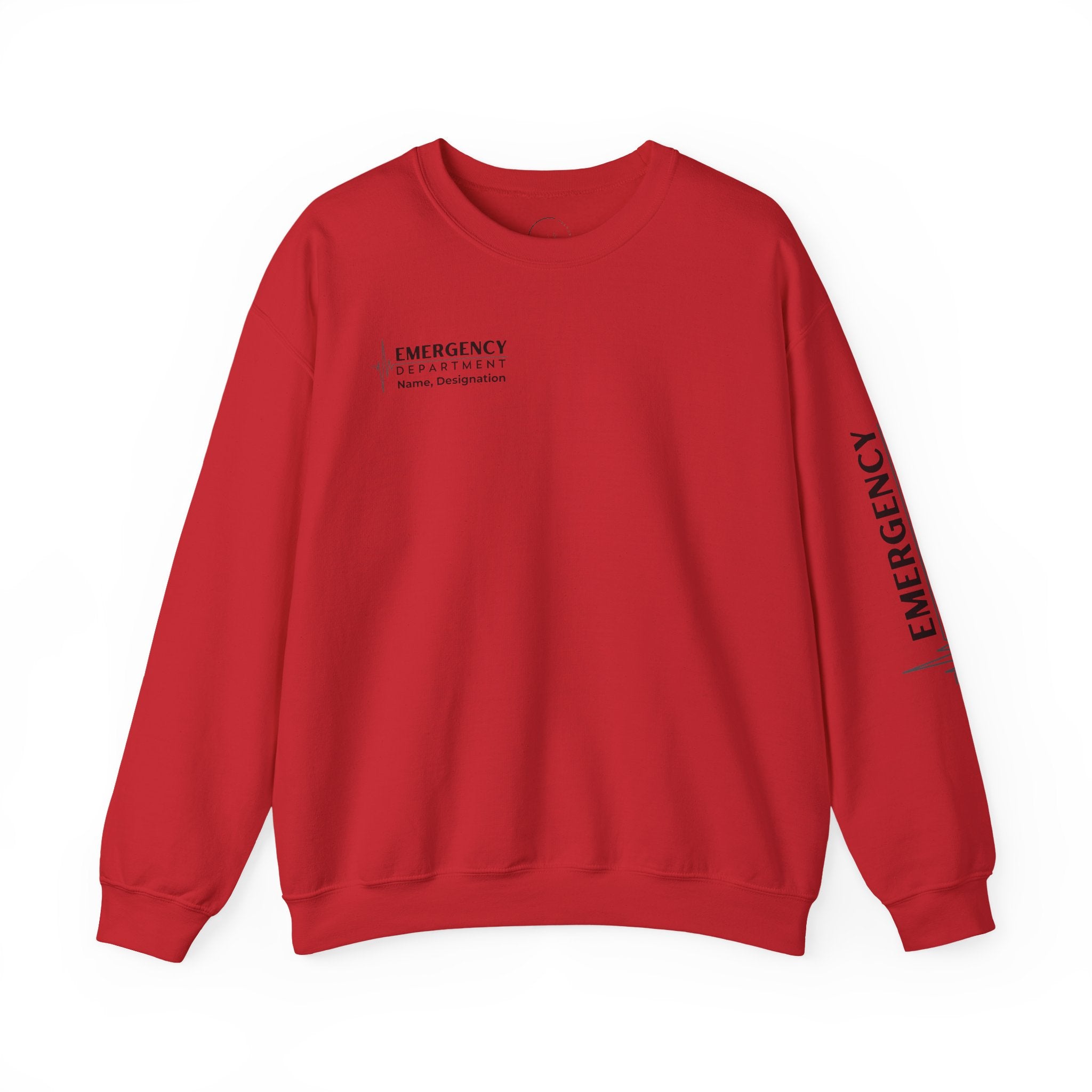 Emergency Department ECG Crewneck Sweatshirt – Right Chest & Sleeve