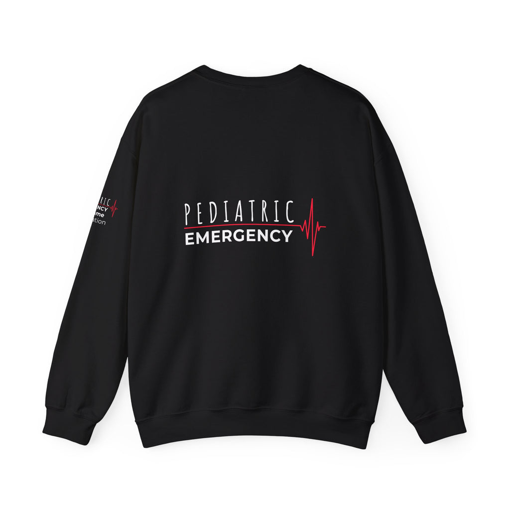 Pediatric Emergency ECG Crewneck Sweatshirt – Front + Back & Personalized Sleeve