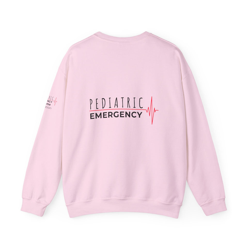 Pediatric Emergency ECG Crewneck Sweatshirt – Front + Back & Personalized Sleeve