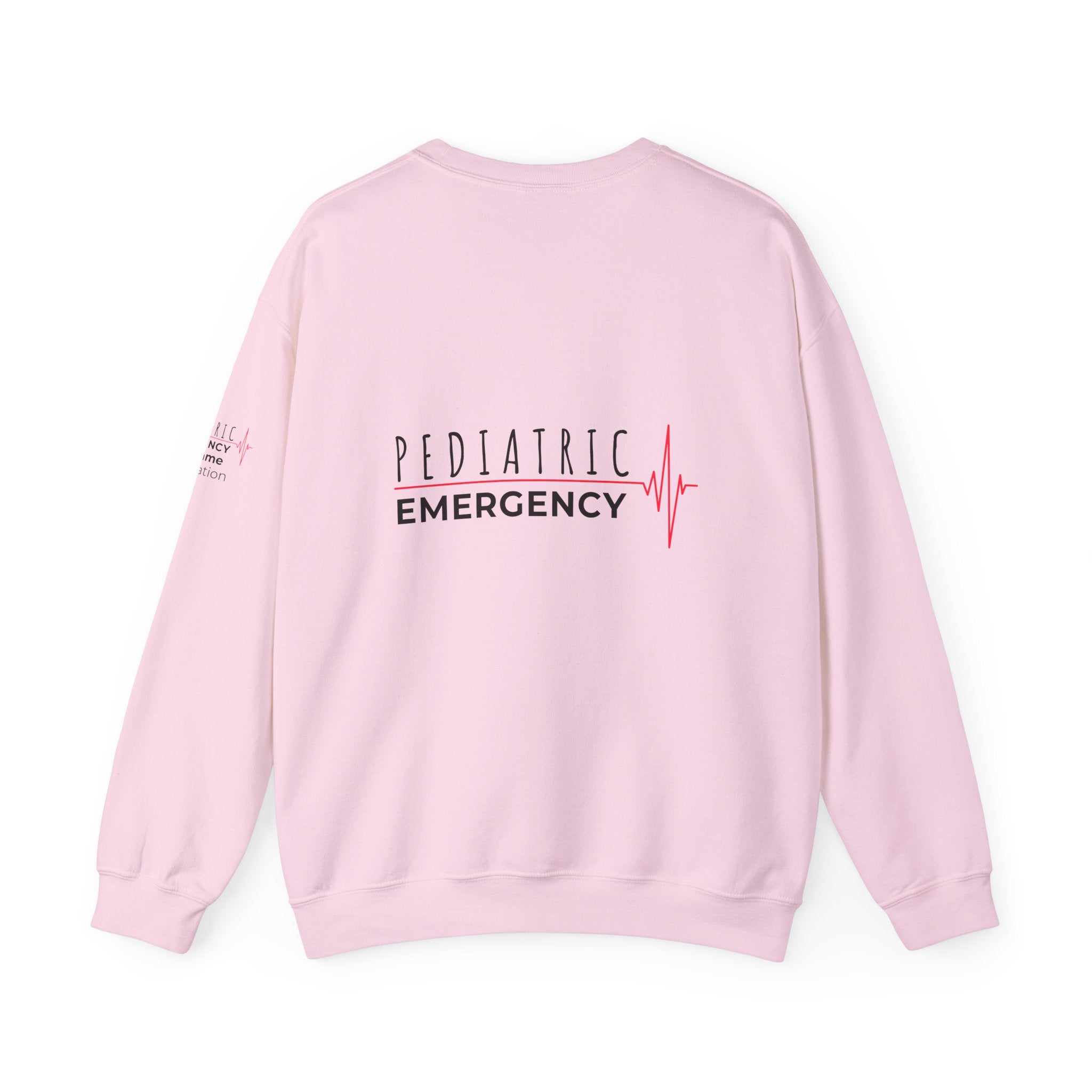 Pediatric Emergency ECG Crewneck Sweatshirt – Front + Back & Personalized Sleeve