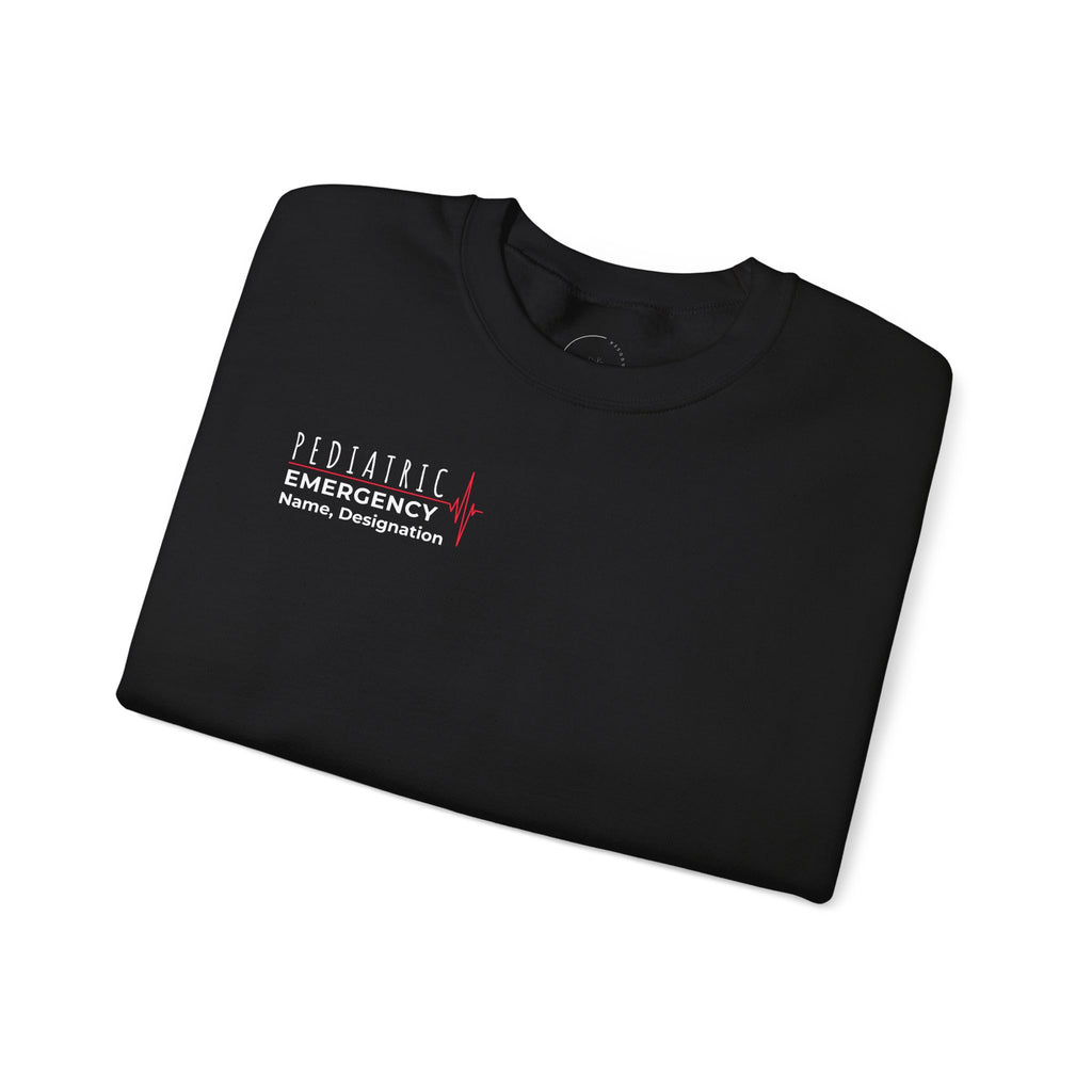 Pediatric Emergency ECG Crewneck Sweatshirt – Right Chest & Sleeve