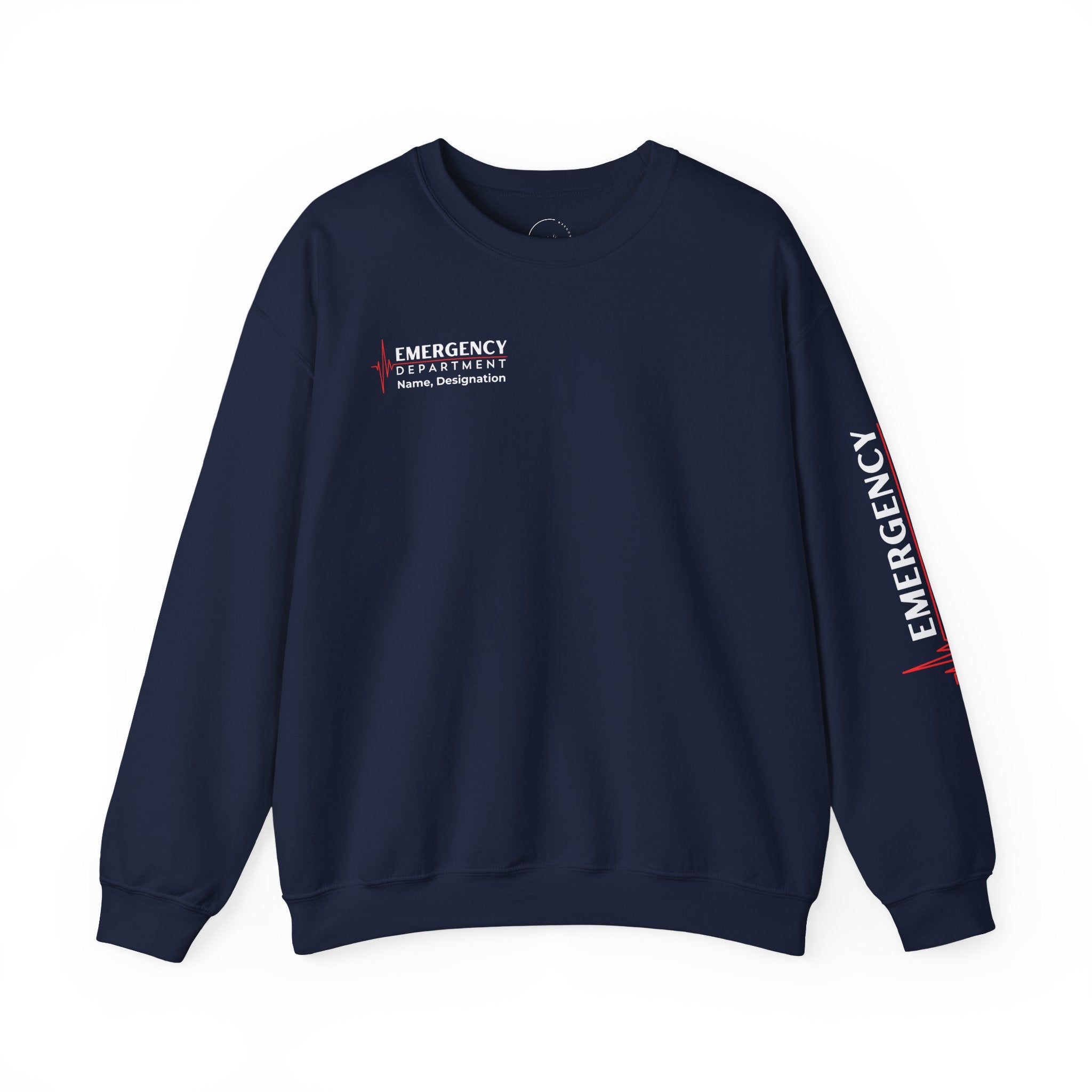 Emergency Department ECG Crewneck Sweatshirt – Right Chest & Sleeve