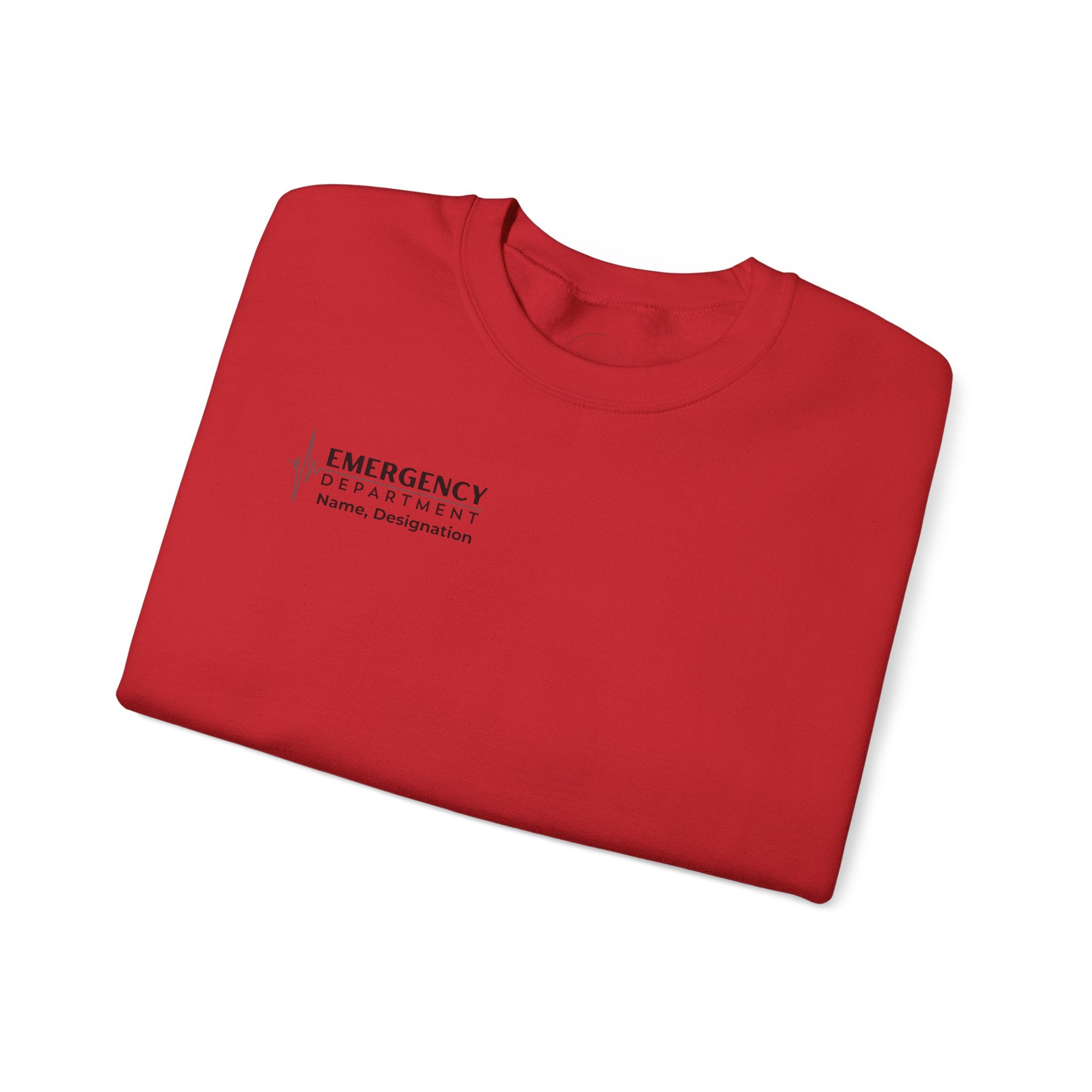 Emergency Department ECG Crewneck Sweatshirt – Right Chest & Sleeve
