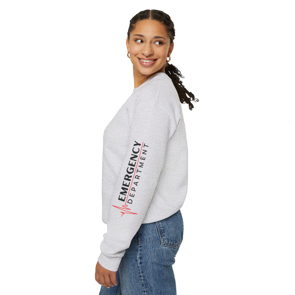 Emergency Department ECG Crewneck Sweatshirt – Right Chest & Sleeve