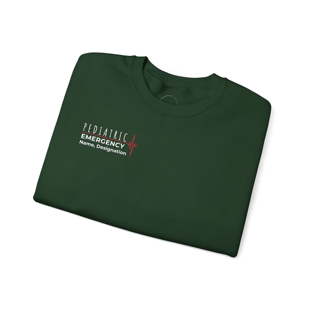 Pediatric Emergency ECG Crewneck Sweatshirt – Right Chest & Sleeve
