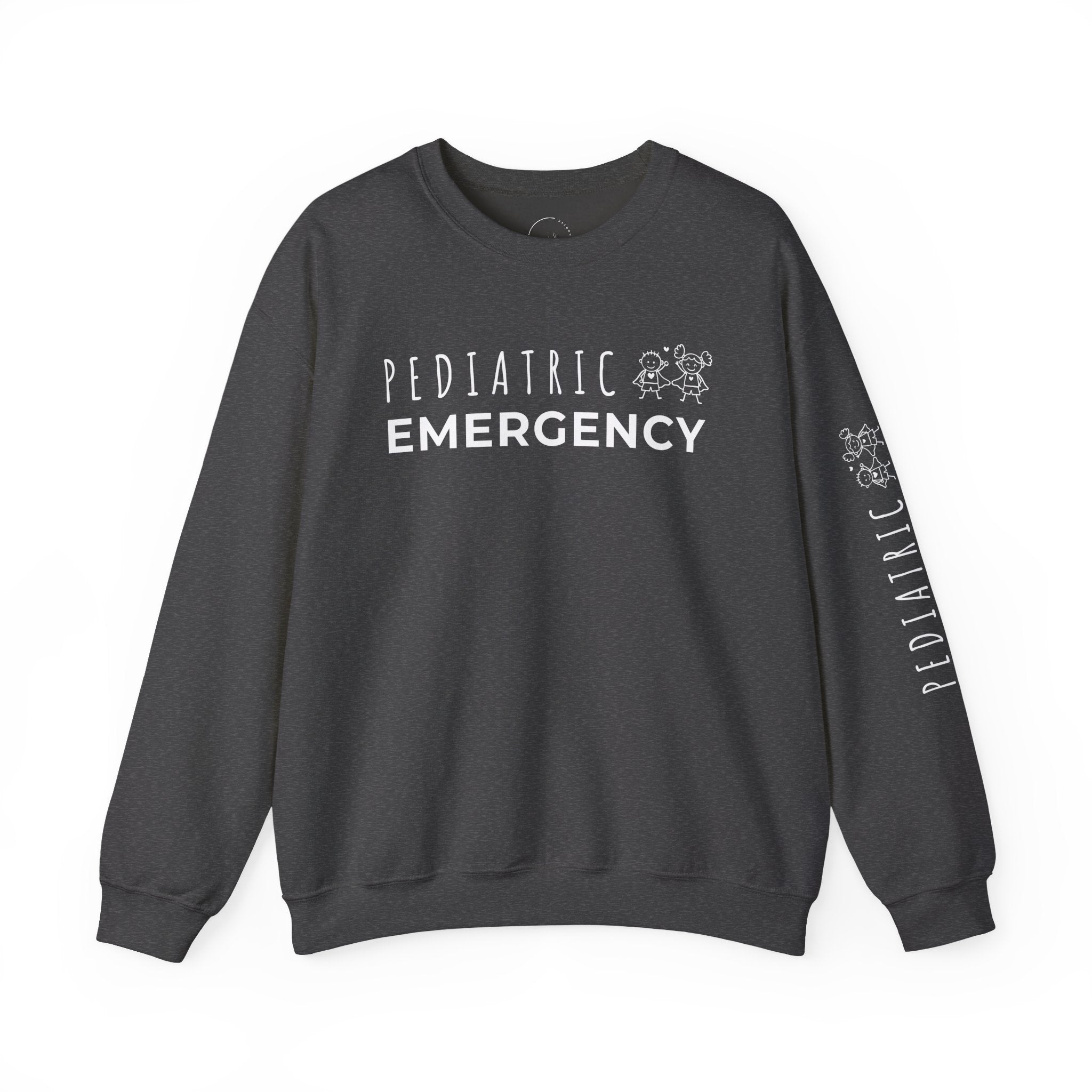 Pediatric Emergency Superhero Crewneck Sweatshirt - Chest & Sleeve