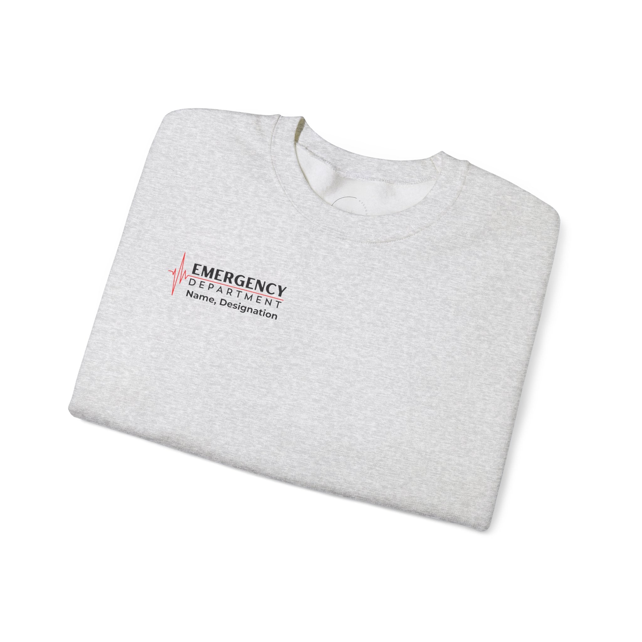 Emergency Department ECG Crewneck Sweatshirt – Right Chest & Sleeve