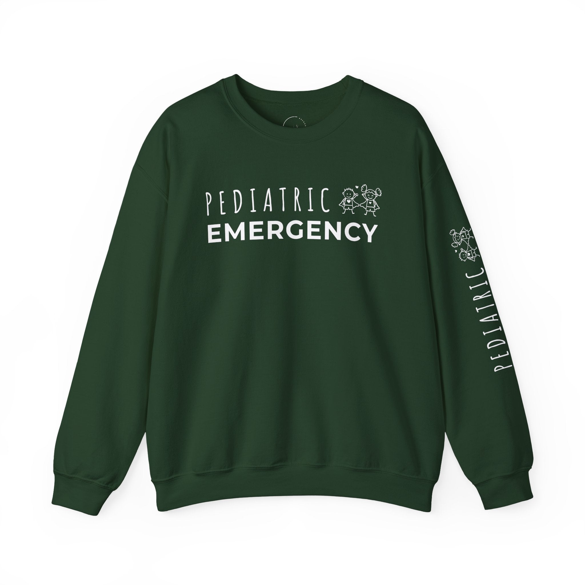Pediatric Emergency Superhero Crewneck Sweatshirt - Chest & Sleeve