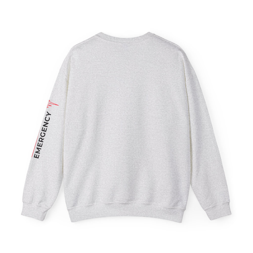 Pediatric Emergency ECG Crewneck Sweatshirt - Chest & Sleeve