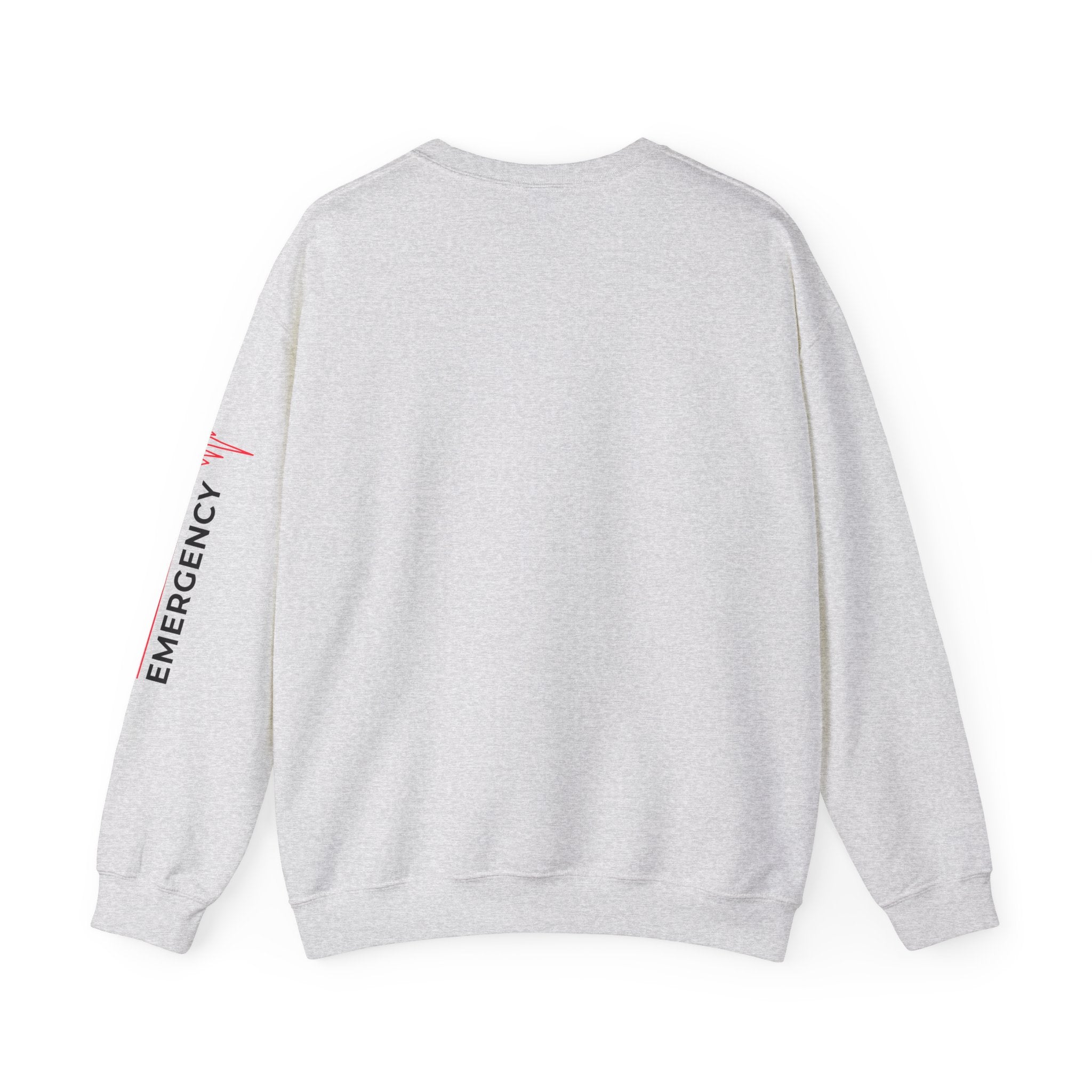 Pediatric Emergency ECG Crewneck Sweatshirt - Chest & Sleeve